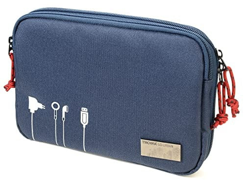 CABLE BAG ELECTRONIC ACCESSORIES BLUE 6 MESH POCKETS Color blue