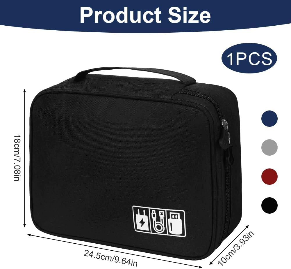 CABLE BAG ORGANIZER 24X18 CM WATERPROOF 2 COMPARTMENTS Color transparent
