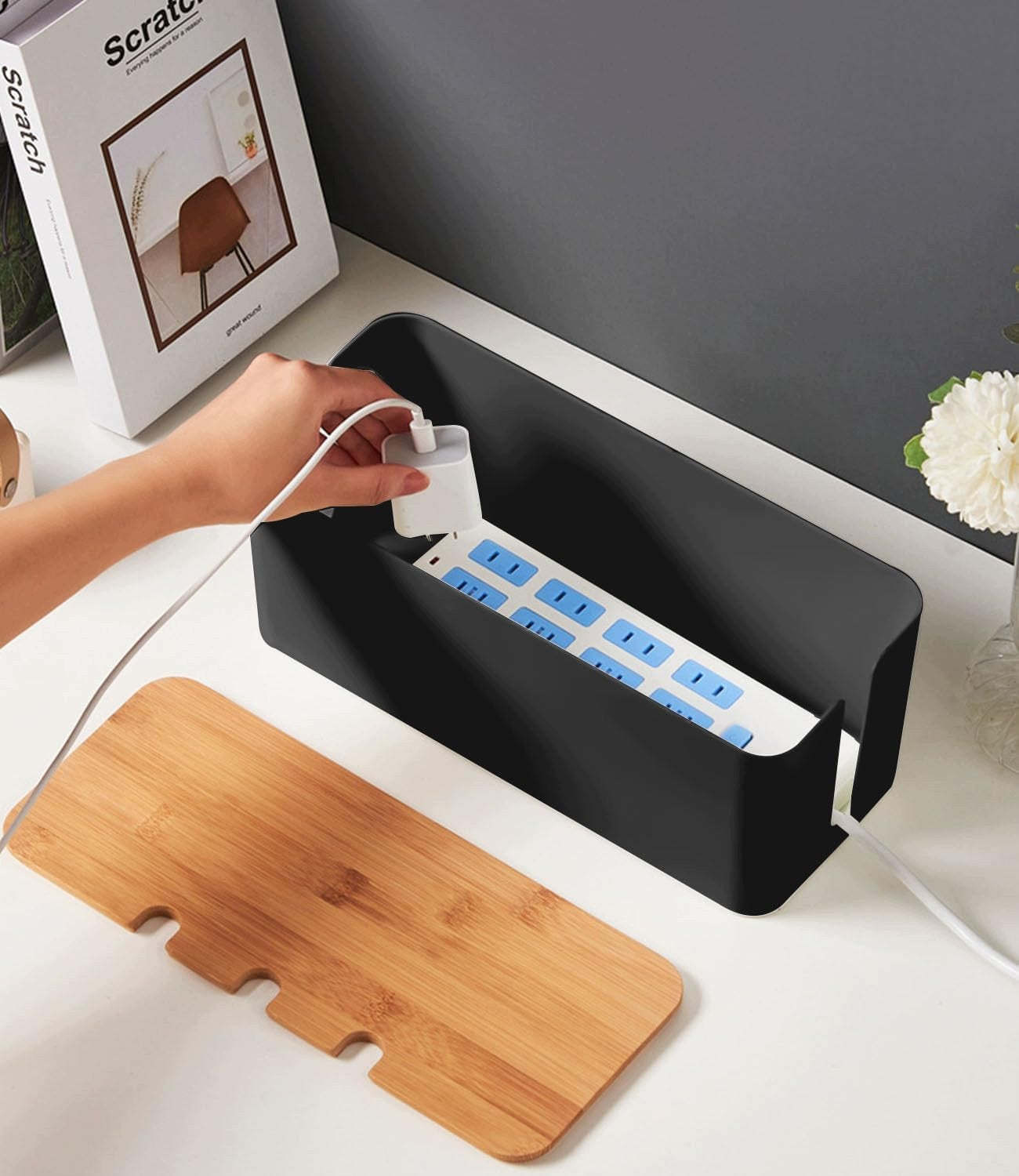 CABLE BOX ORGANIZER-BOX FOR MANAGING CABLES ON THE DESKTOP,2PCS Brand no brand