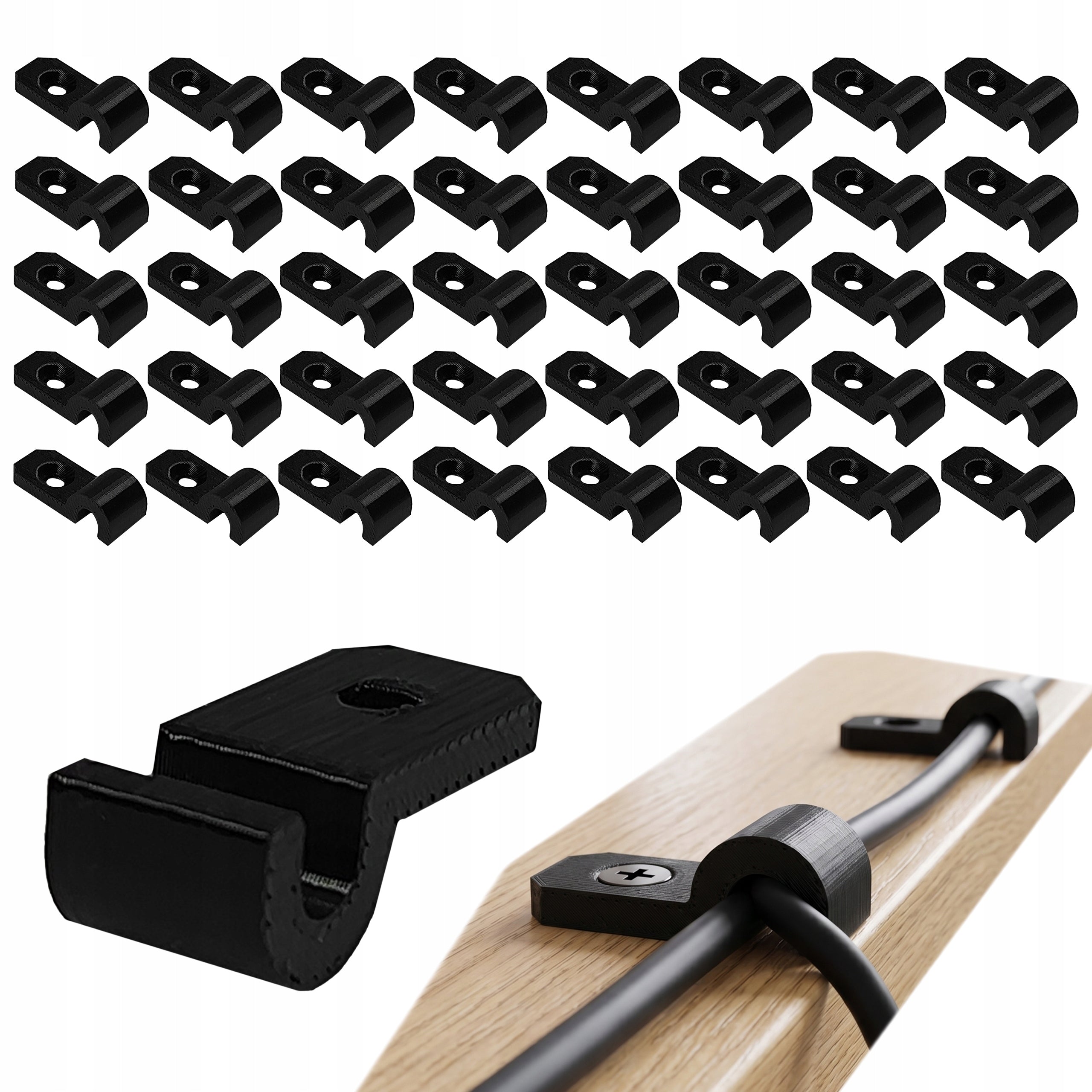 CABLE Clips 40pcs SCREWED Desk Clip Organizers