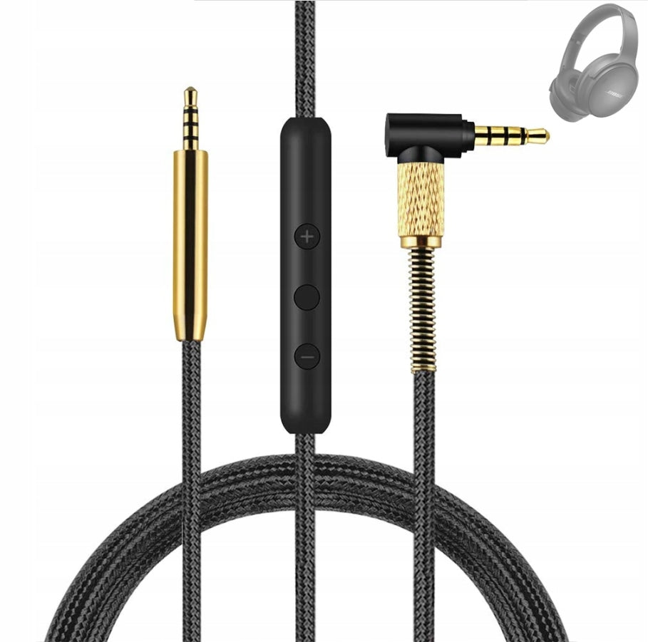 CABLE FOR BOSE QC35 II QC25 QC45 HEADPHONES + REMOTE CONTROL 2.5mm to 3.5mm