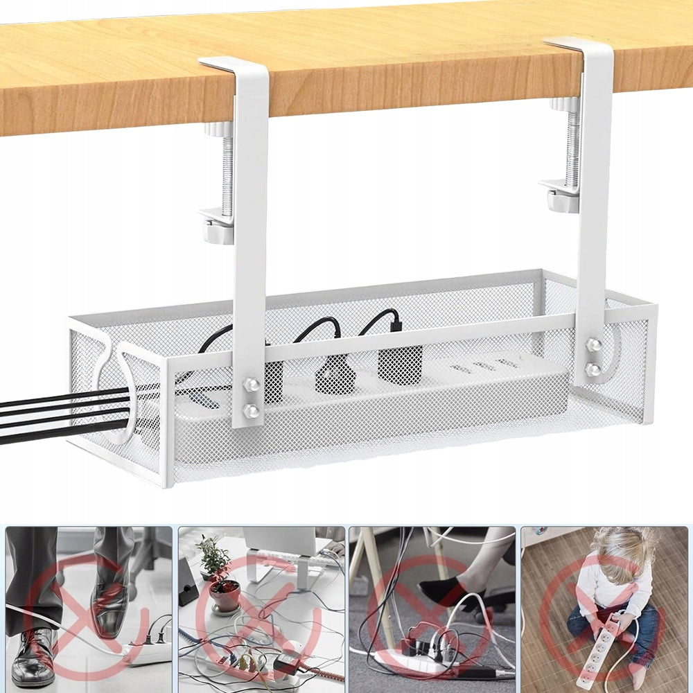 CABLE GRILLE CABLE ORGANIZER HOLDER SHELF ADJUSTABLE UNDER DESK Brand no brand