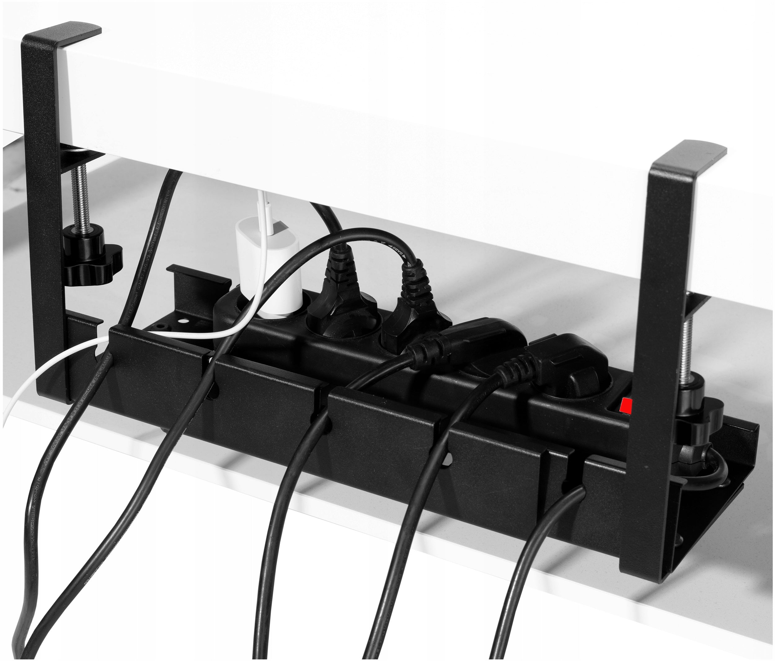 CABLE GRILLE CABLE ORGANIZER HOLDER SHELF ADJUSTABLE UNDER DESK TOP Color black