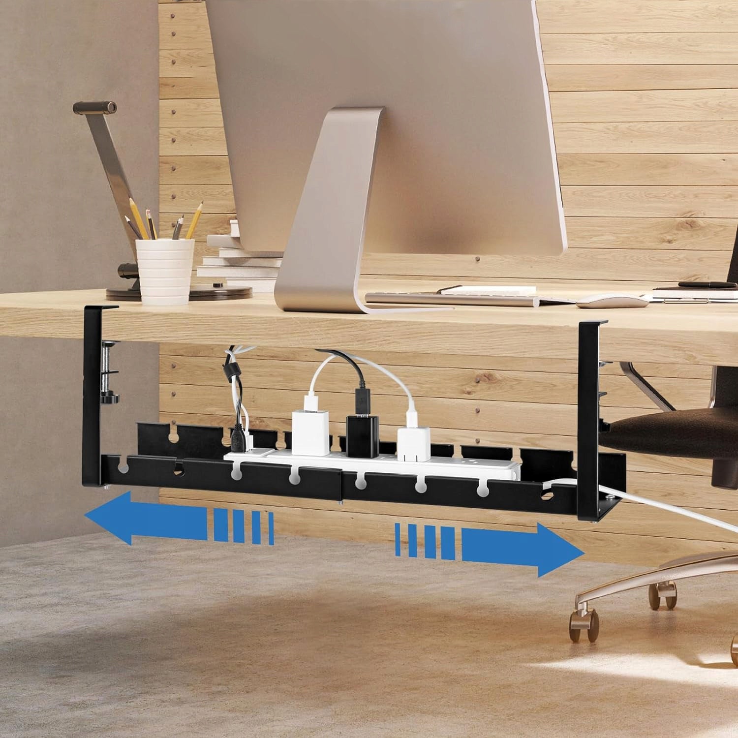 CABLE GRILLE CABLE ORGANIZER HOLDER SHELF ADJUSTABLE UNDER DESK TOP EAN (GTIN) 5902340330241