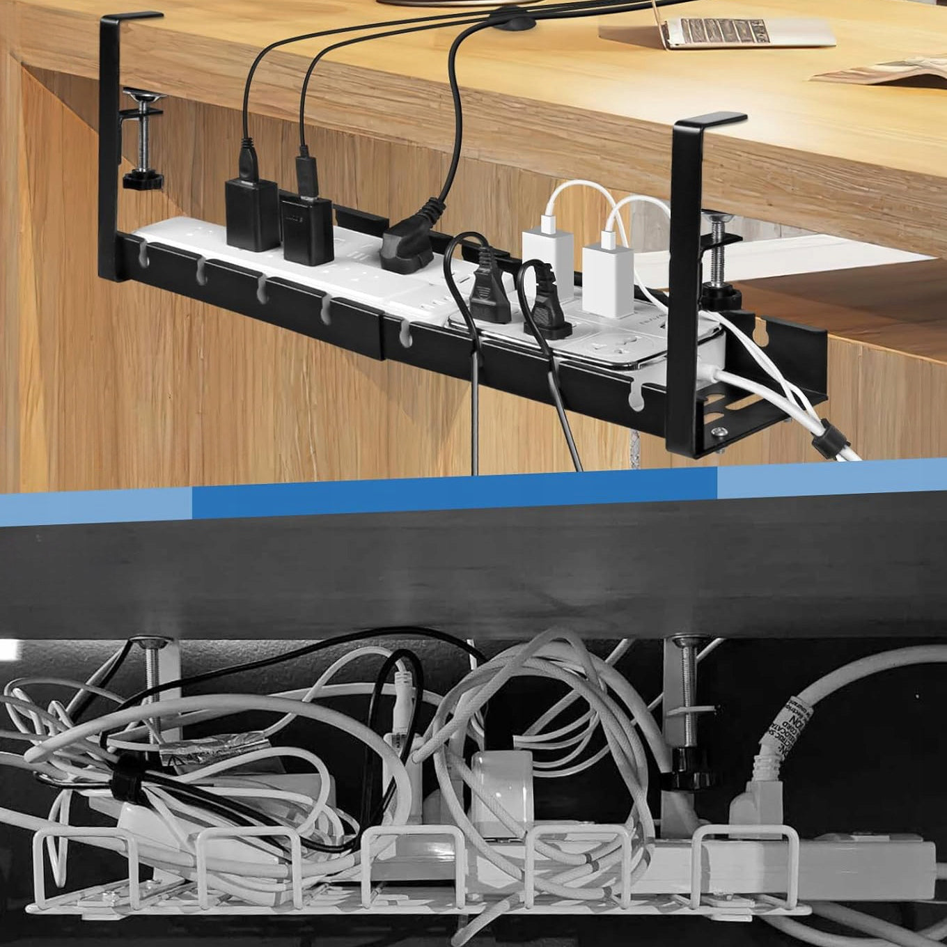 CABLE GRILLE CABLE ORGANIZER HOLDER SHELF ADJUSTABLE UNDER DESK TOP Manufacturer code 330241MG