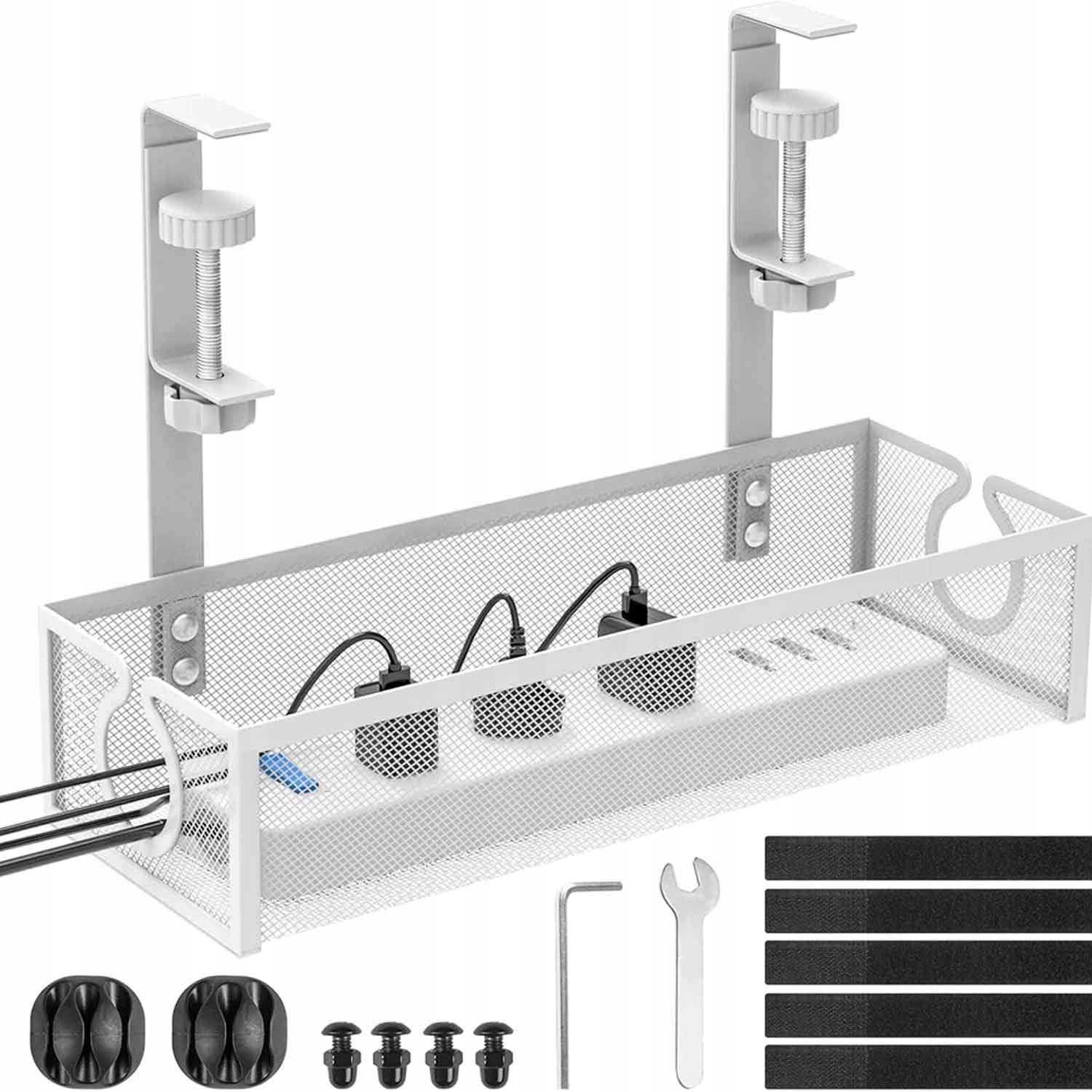 CABLE GRILLE CABLE ORGANIZER HOLDER SHELF ADJUSTABLE UNDER DESK