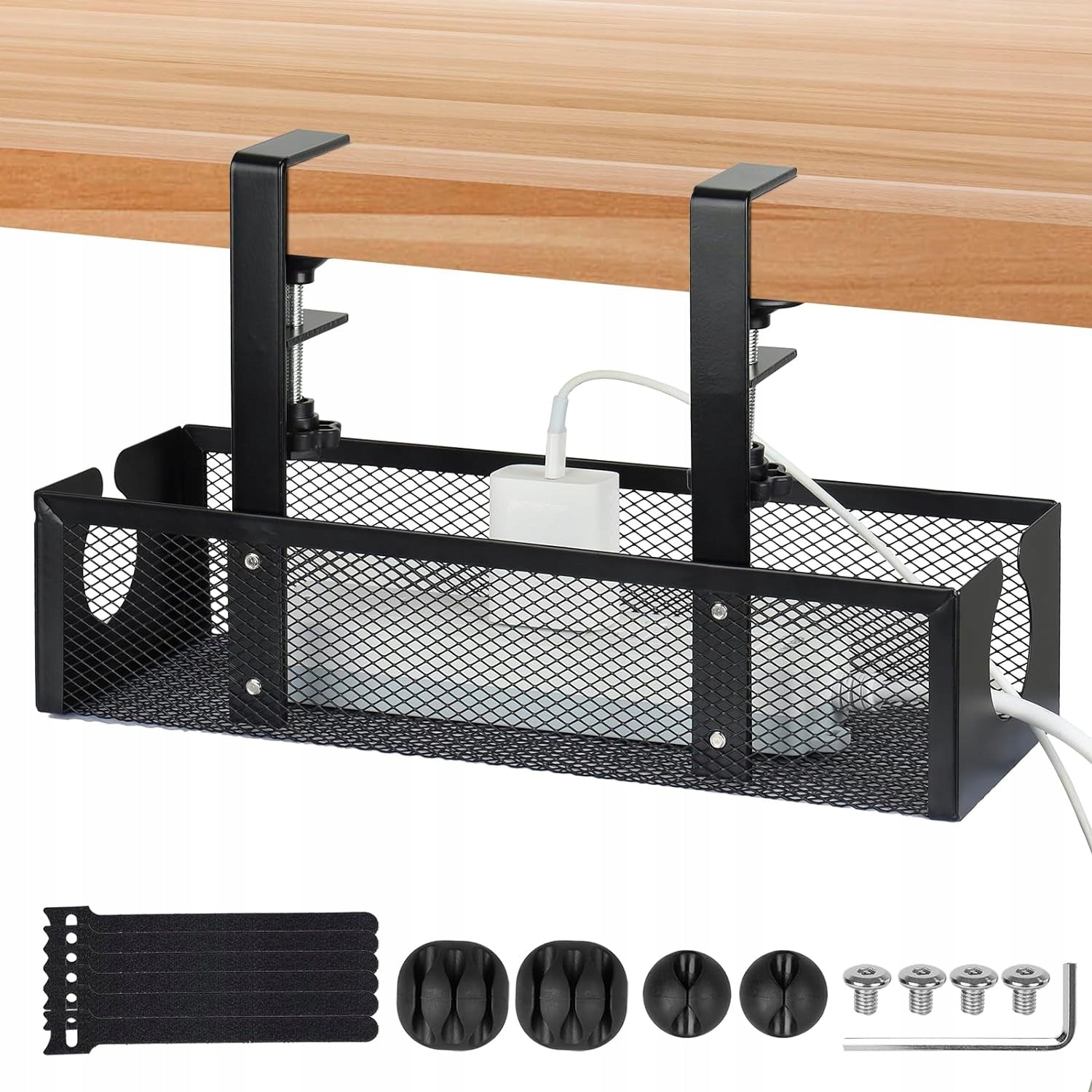 CABLE GRILLE CABLE ORGANIZER SHELF HOLDER ADJUSTABLE UNDER DESK TOP Brand no brand