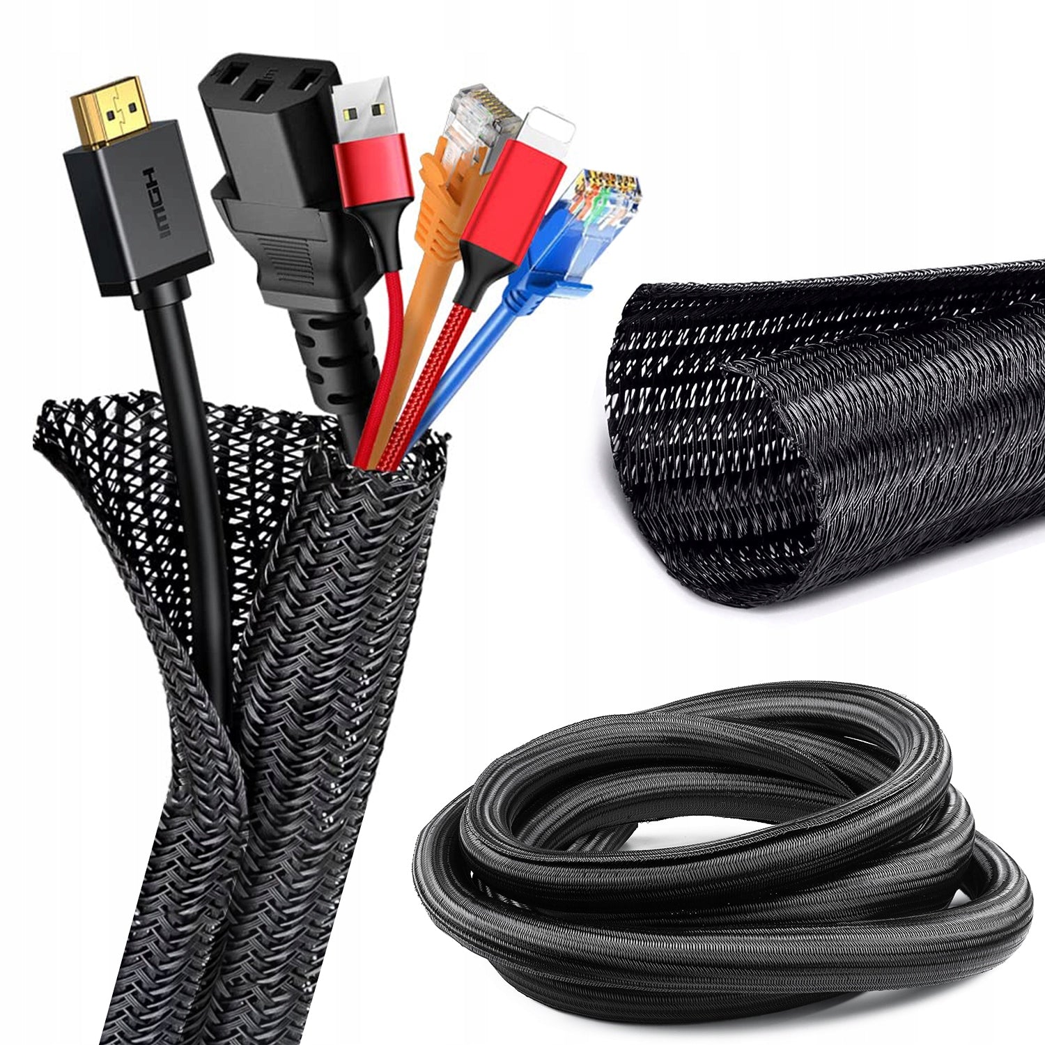 CABLE GRILLE ORGANIZER 30-45mm BRAID COVER 3m
