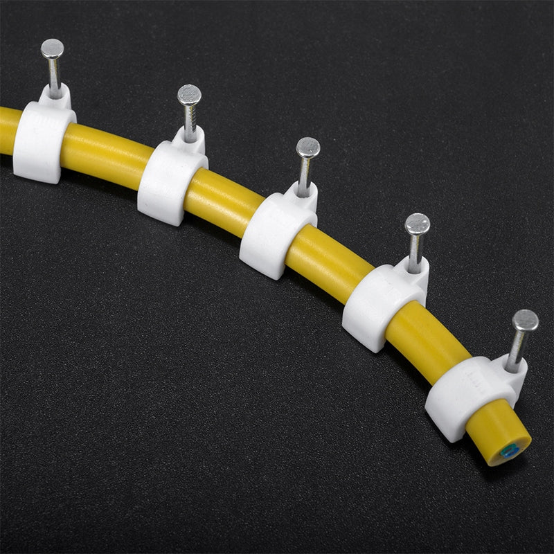 CABLE HOLDER FLOP CABLE CLIPS 10mm CABLE CLIPS ROUND 100x WHITE Color white