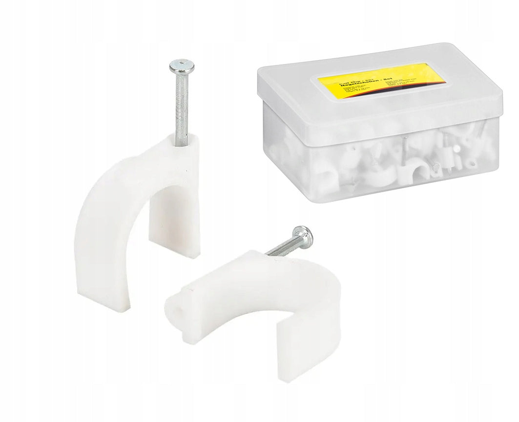 CABLE HOLDER FLOP CABLE CLIPS 10mm CABLE CLIPS ROUND 100x WHITE