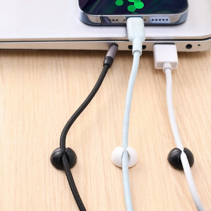 CABLE HOLDER SELF-ADHESIVE CLIP ORGANIZER HOOK BLACK SET OF 12 Brand no brand