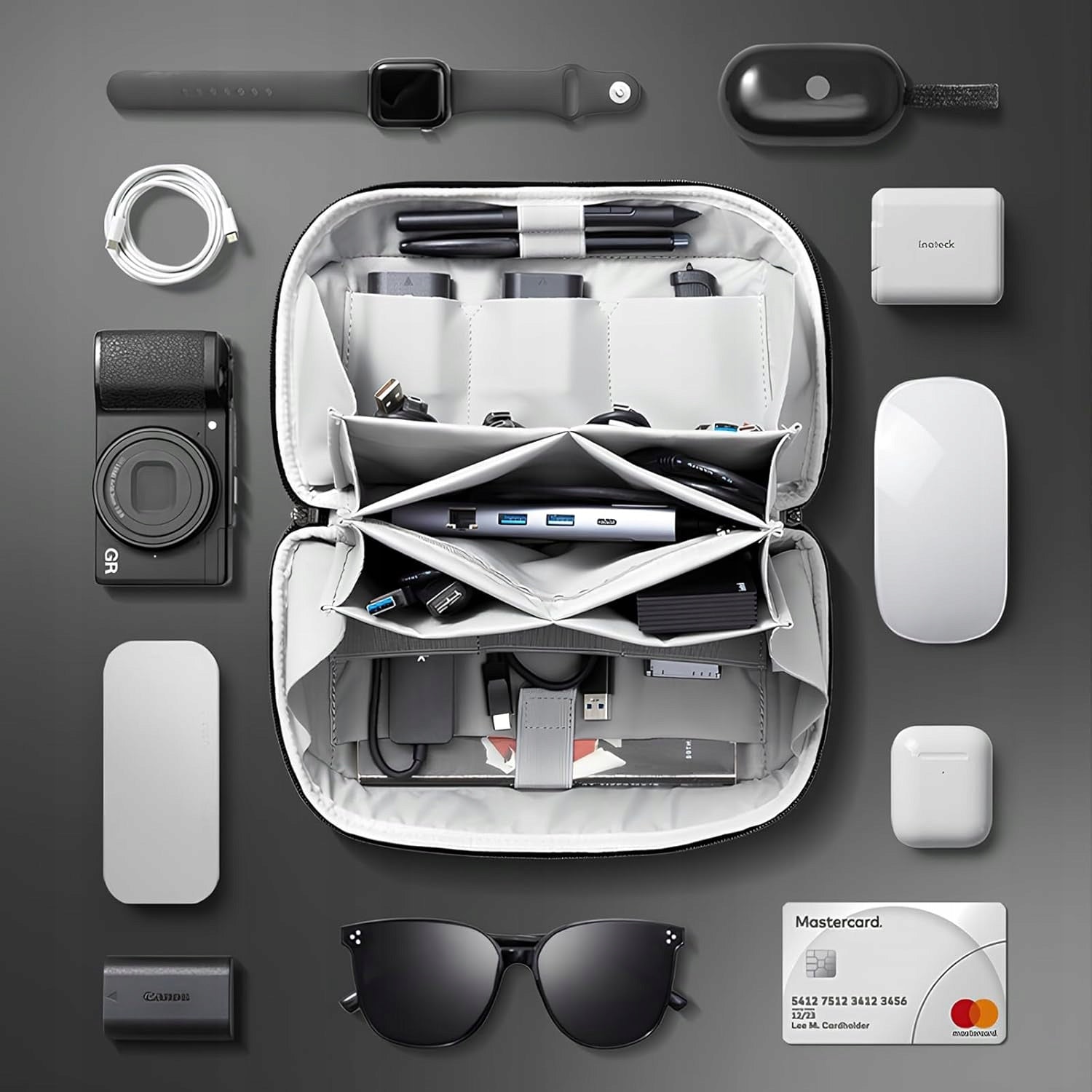 CABLE ORGANIZER AND AKCESORIA TRAVEL CASE WATERPROOF BLACK Brand no brand