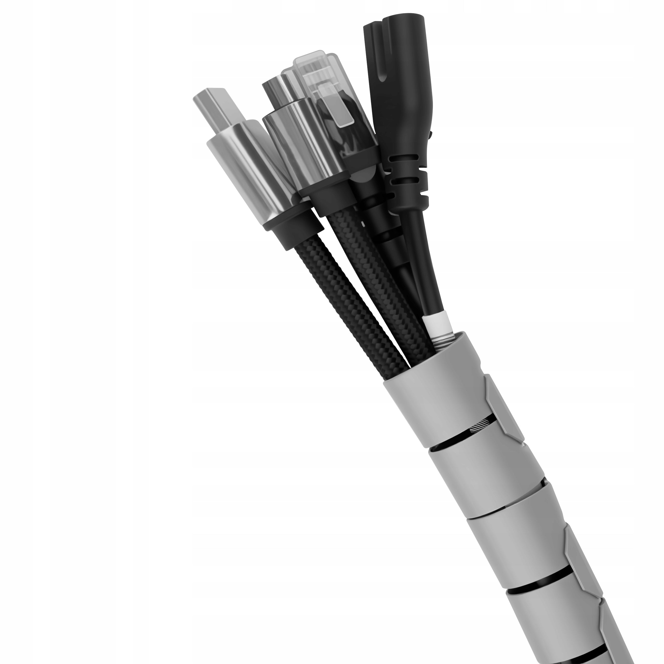 CABLE ORGANIZER CABLE COVER - SPIRAL WRAP 25mm 5m+ CLAMP Brand JZRO