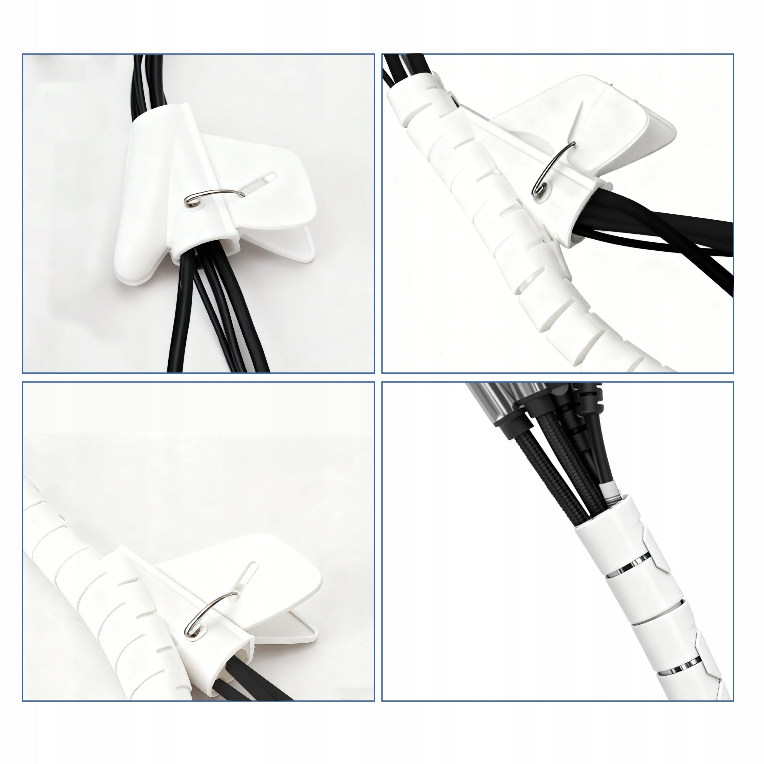 CABLE ORGANIZER CABLE COVER - SPIRAL WRAP 25mm 5m+ CLAMP Brand JZRO