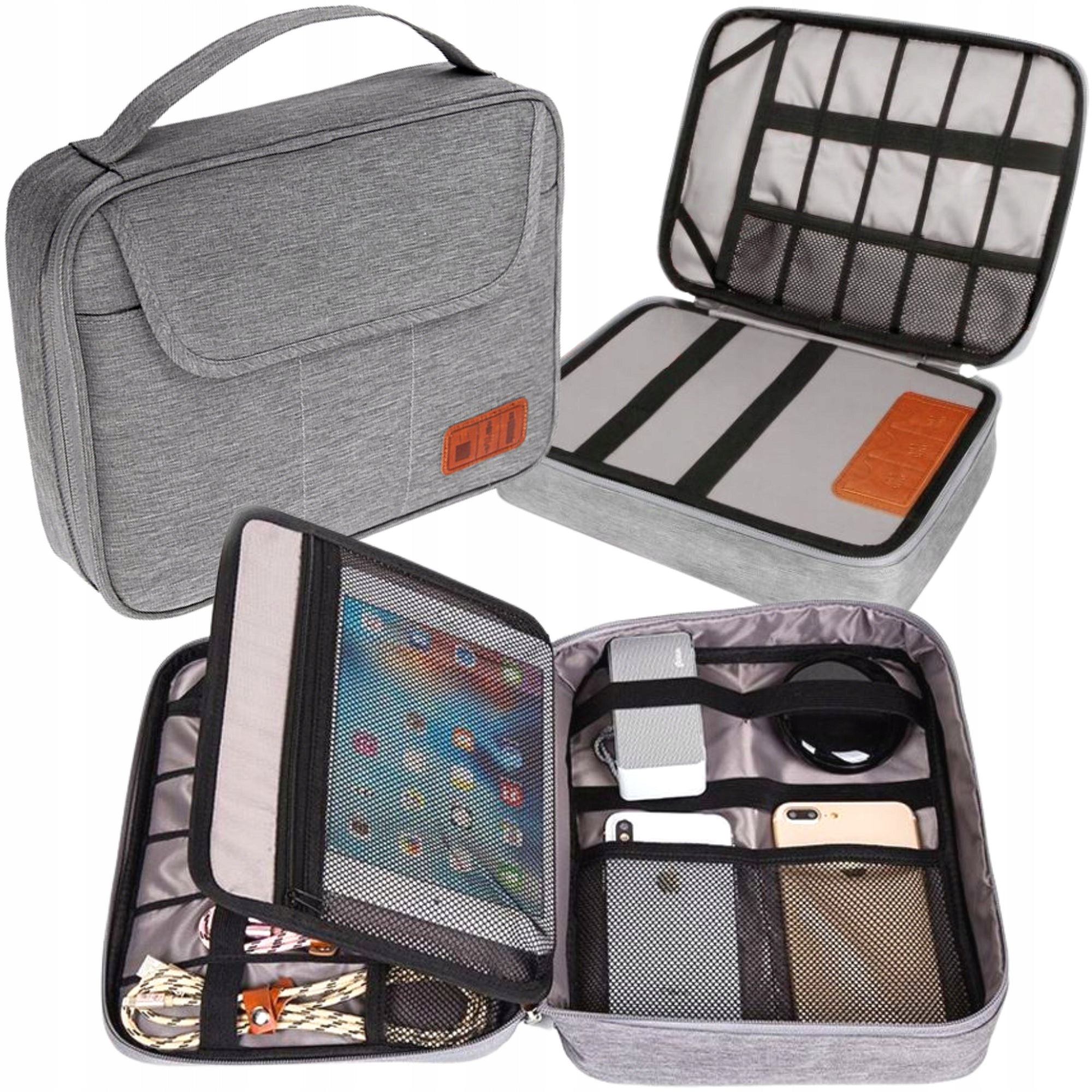 CABLE ORGANIZER CHARGER BAG ACCESSORIES CASE MULTIPLE COMPARTMENTS ZIPPER EAN (GTIN) 5903657557932