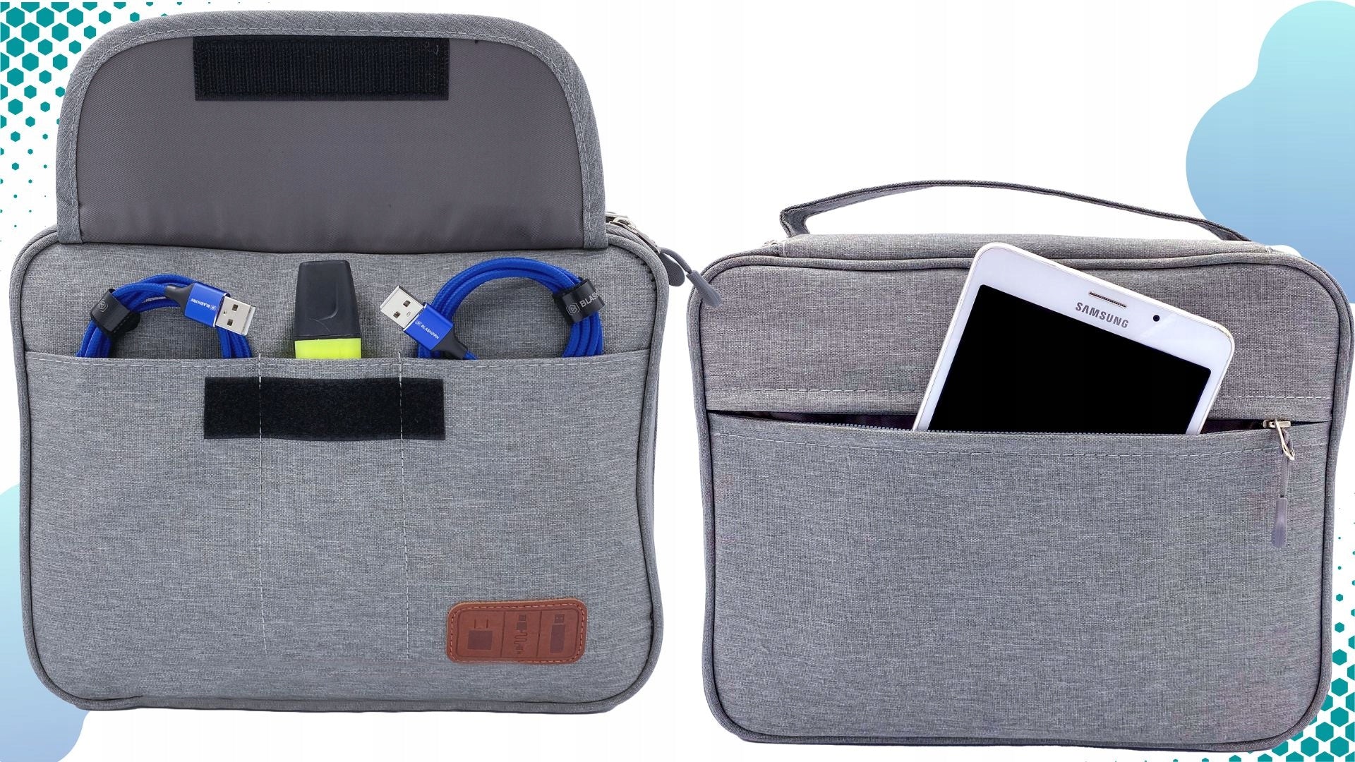 CABLE ORGANIZER CHARGER BAG ACCESSORIES CASE MULTIPLE COMPARTMENTS ZIPPER Manufacturer code WO-978_VER2