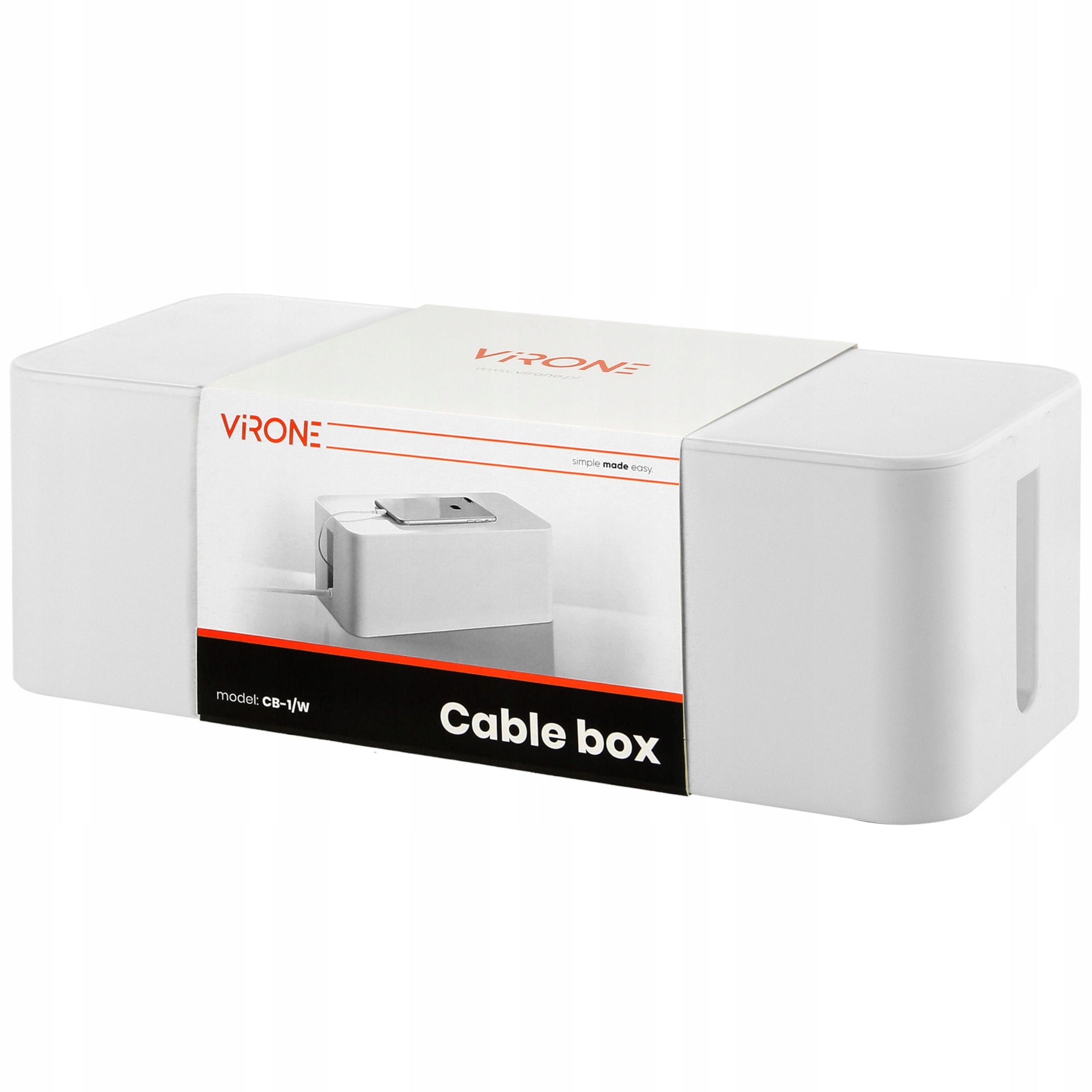 CABLE ORGANIZER CONTAINER CABLE BOX EXTENSION CORDS WHITE L Brand Virone