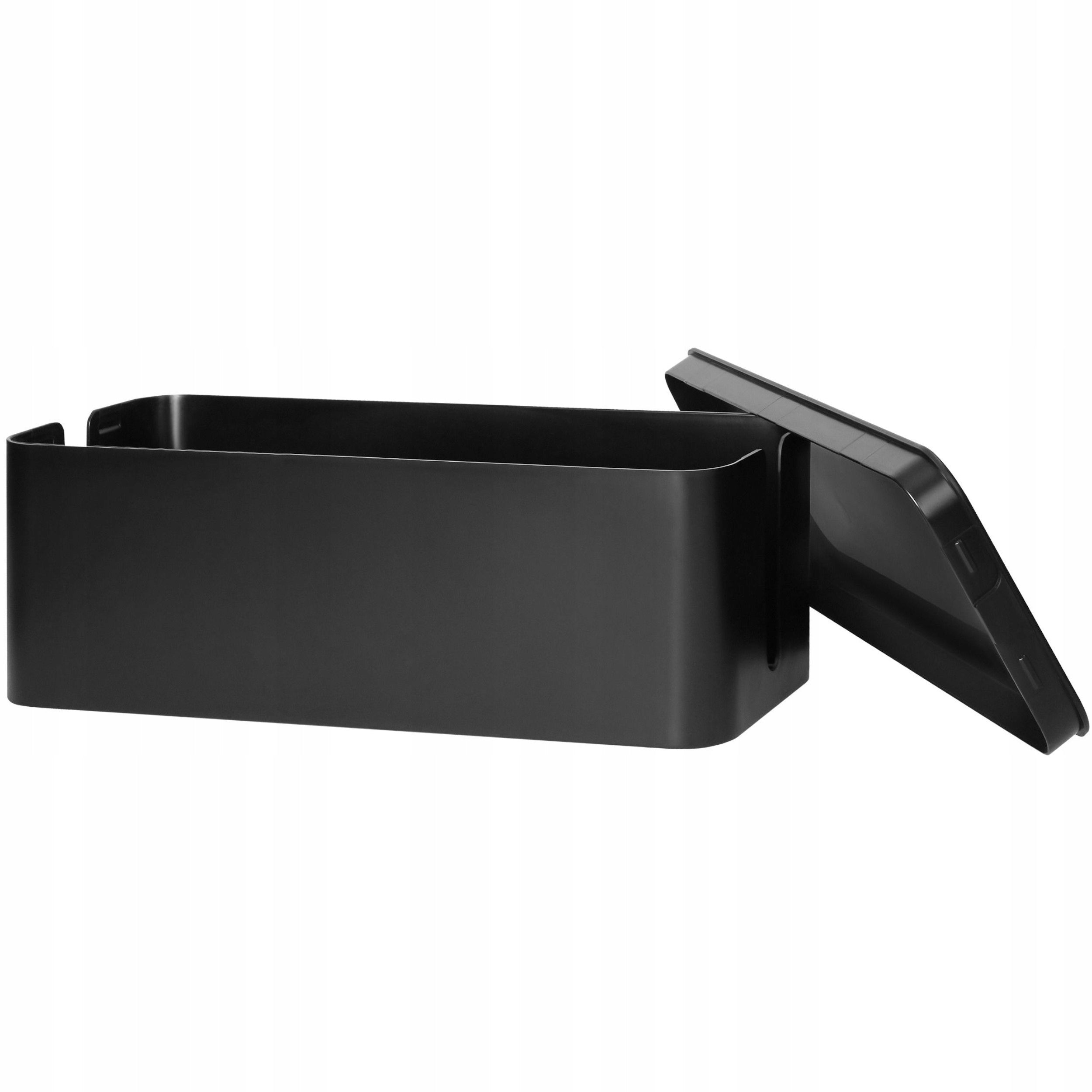 CABLE ORGANIZER CONTAINER CABLE BOX SLATS BOX BLACK L 40cm Color black