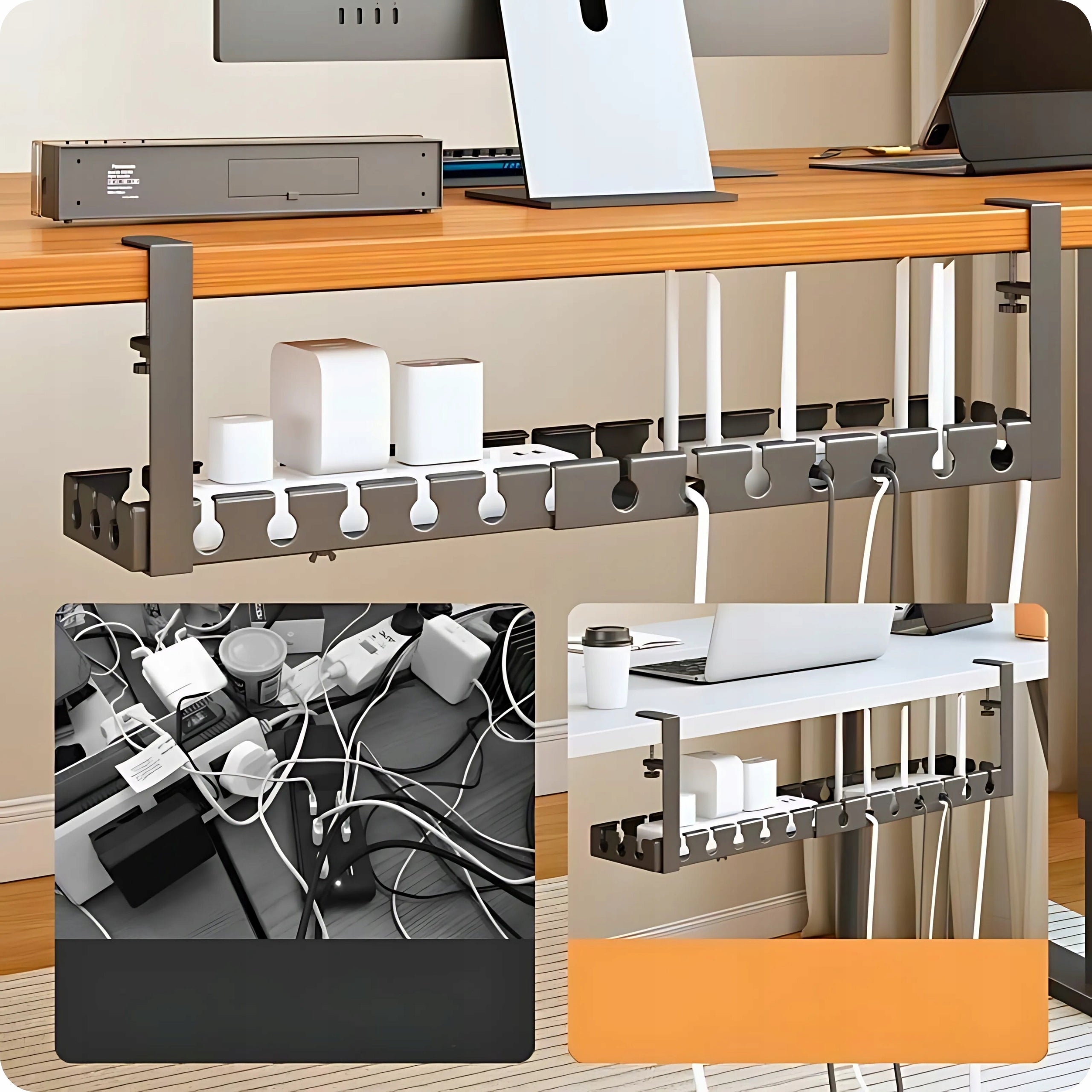 CABLE ORGANIZER GRILLE ADJUSTABLE CABLE SHELF WIRES POWER SUPPLY Model MASKOWNICA POD BIURKO NA KABLE