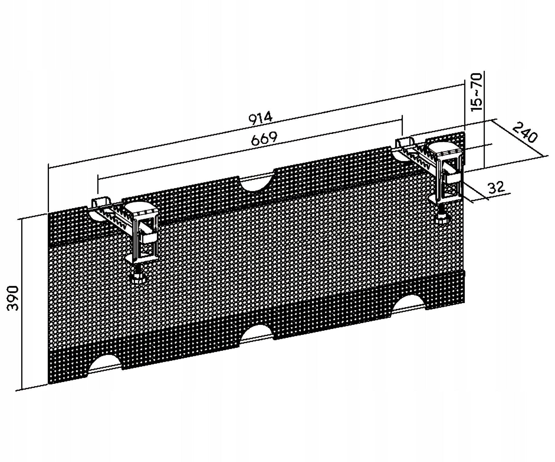 CABLE ORGANIZER OKW-117M BRATECK Product weight with unit packaging 1.43 kg