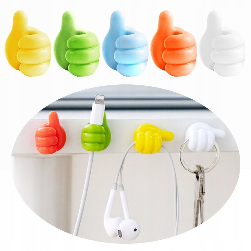 CABLE ORGANIZER SET OF 5 Fist HAND OK Colorful MIX Keys