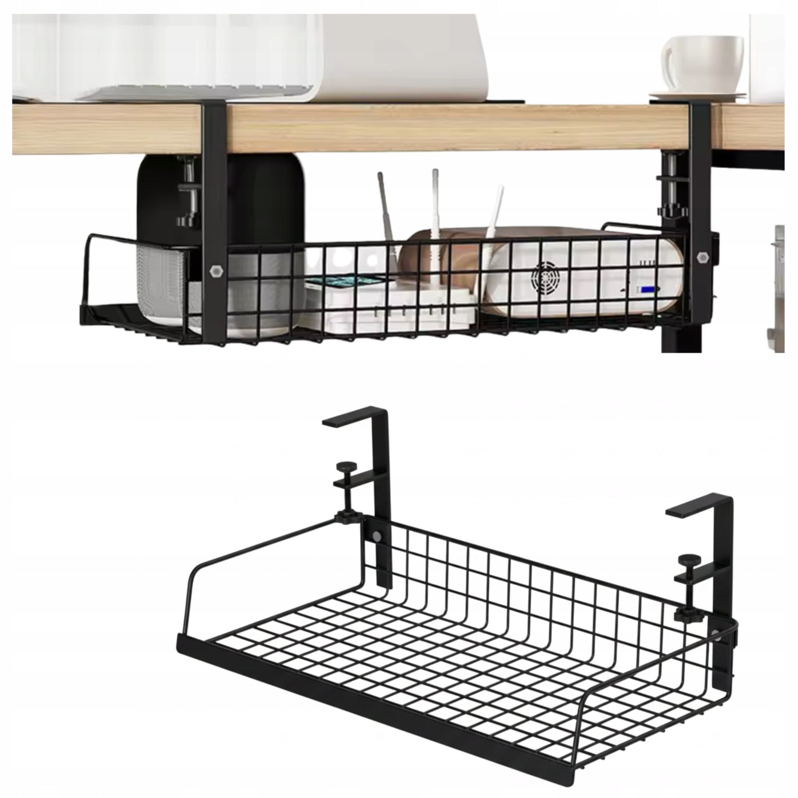 CABLE ORGANIZER SHELF UNDER THE DESK GRILLE HOLDER METAL HANGER
