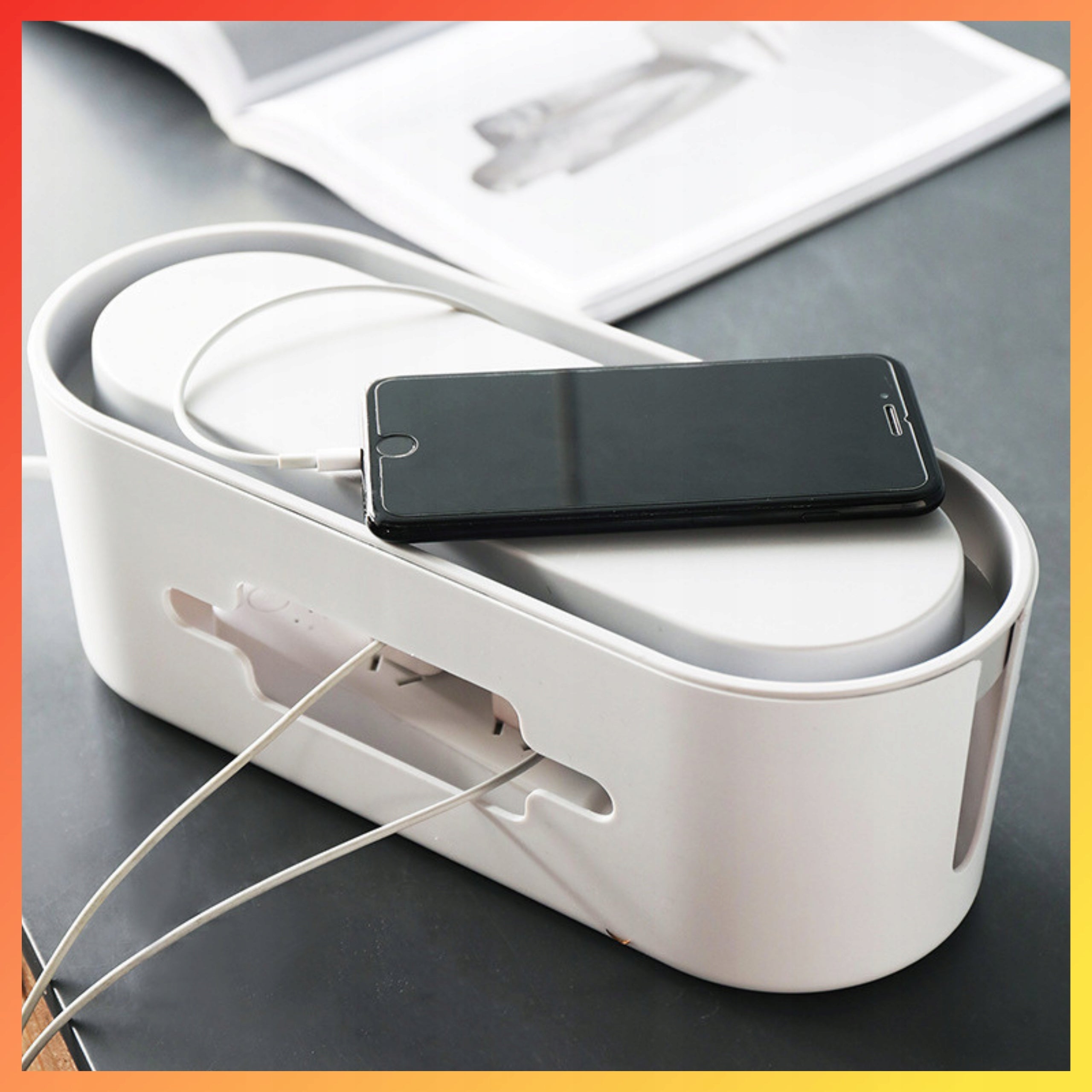 CABLE ORGANIZER STRIPS DESK EXTENSION CORDS COUNTERTOP CONTAINER GREY EAN (GTIN) 5907621825911