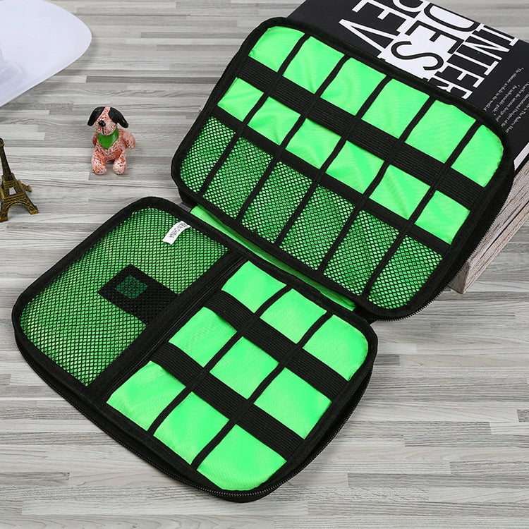 CABLE ORGANIZER TRAVEL BAG CHARGER CASE SD CARD DRIVES AND MORE Manufacturer code zielono czarny