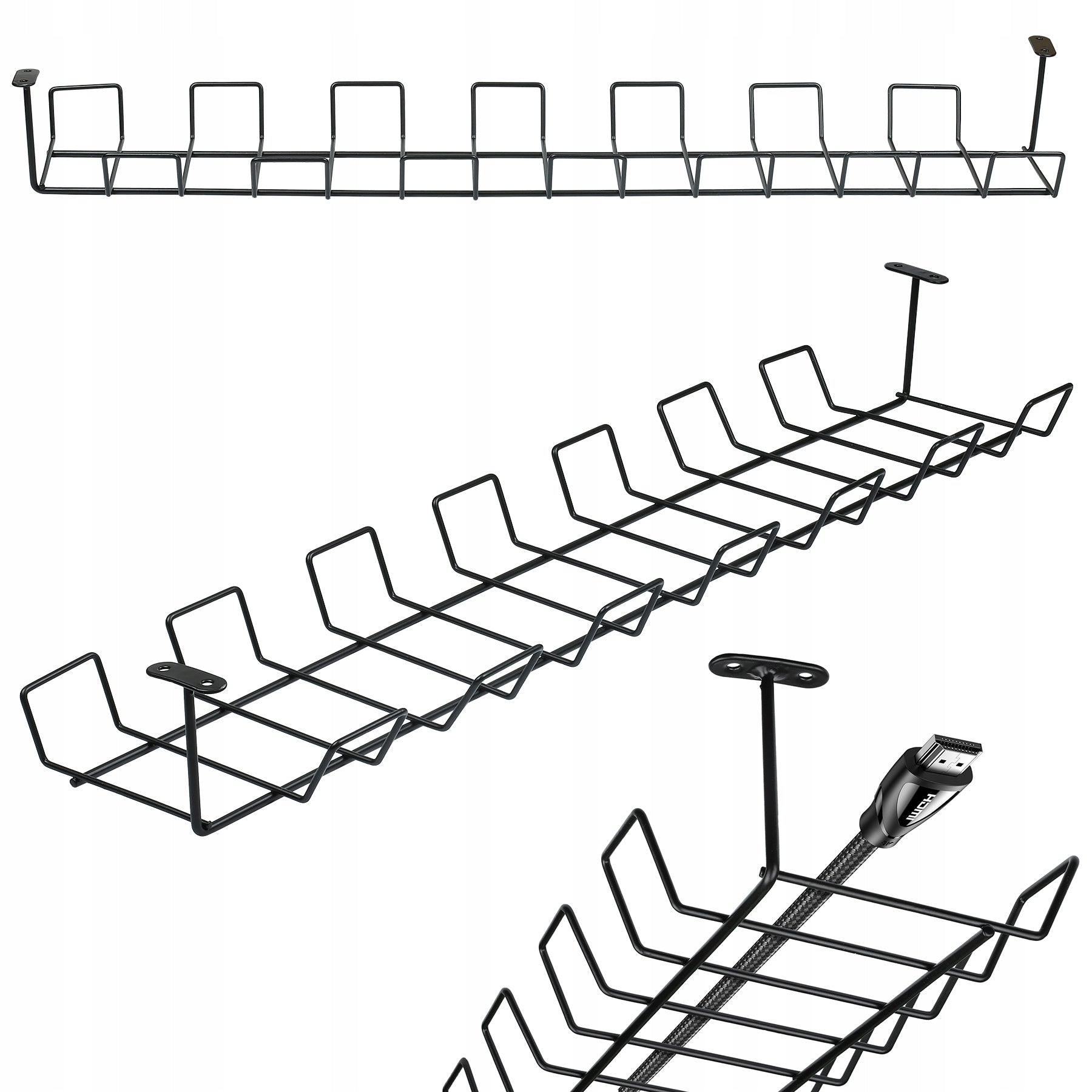 CABLE ORGANIZER UNDER THE TABLE TOP BASKET CABLE SHELF