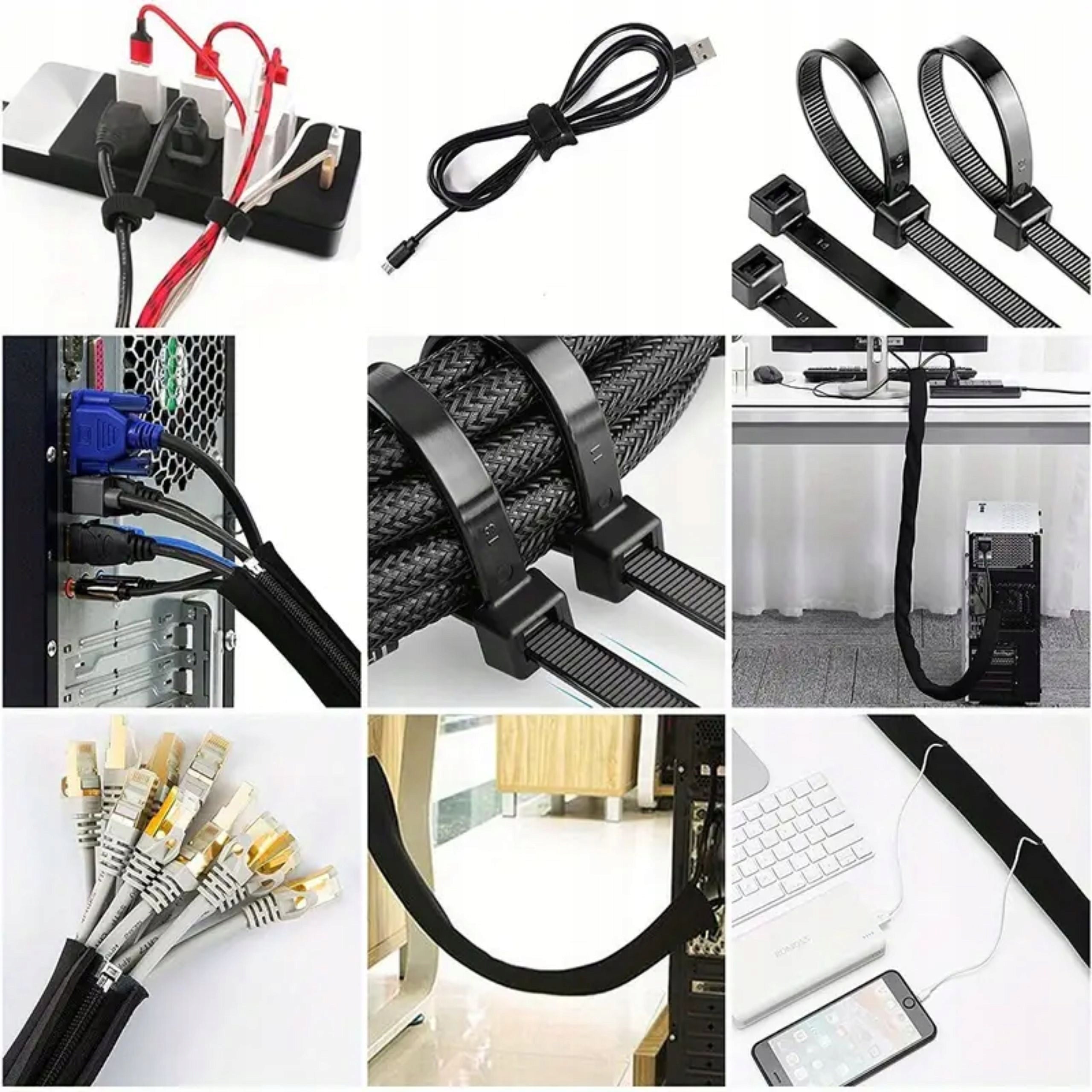 CABLE ORGANIZER WIRE GRILLE SET SELF-ADHESIVE BAND Packaging status original