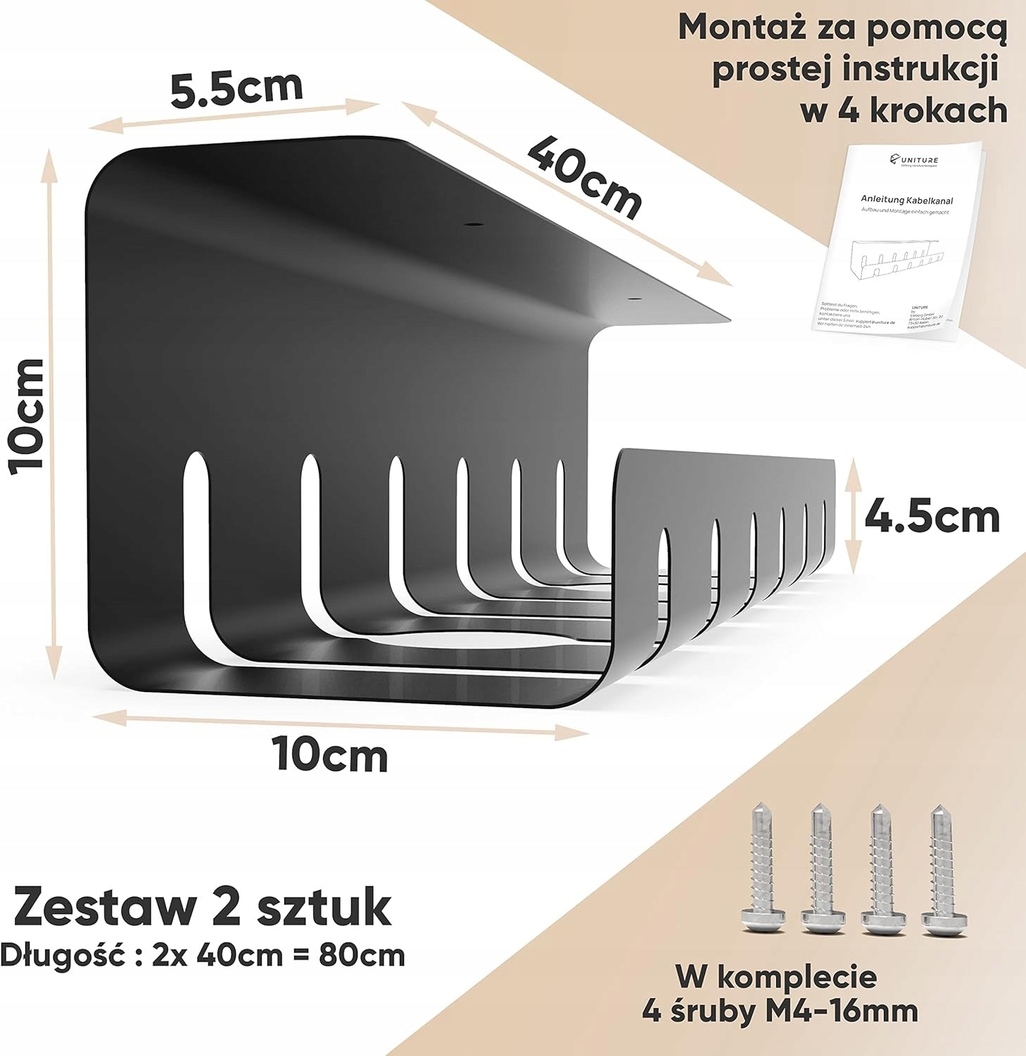 CABLE ORGANIZER WIRES GUIDE HOLDER SHELF UNDER DESK COUNTERTOP BASKET Manufacturer code ORGANIZER PROWADNICA KOSZ NA KABLE PRZEWODY