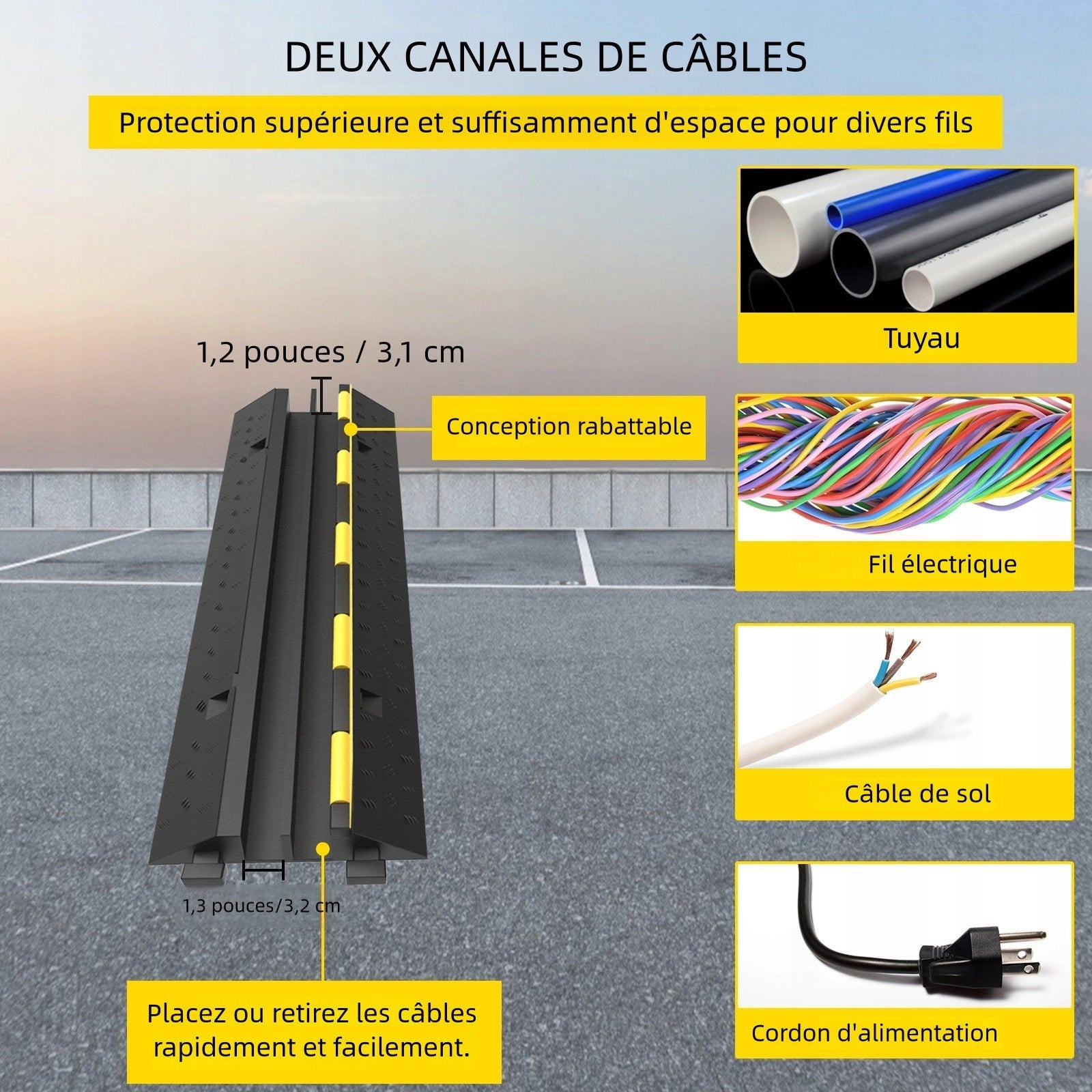 CABLE RAID Rubber Bridge 2 Channel 101x24.5x5 cm Set of 5 Manufacturer code 278044W