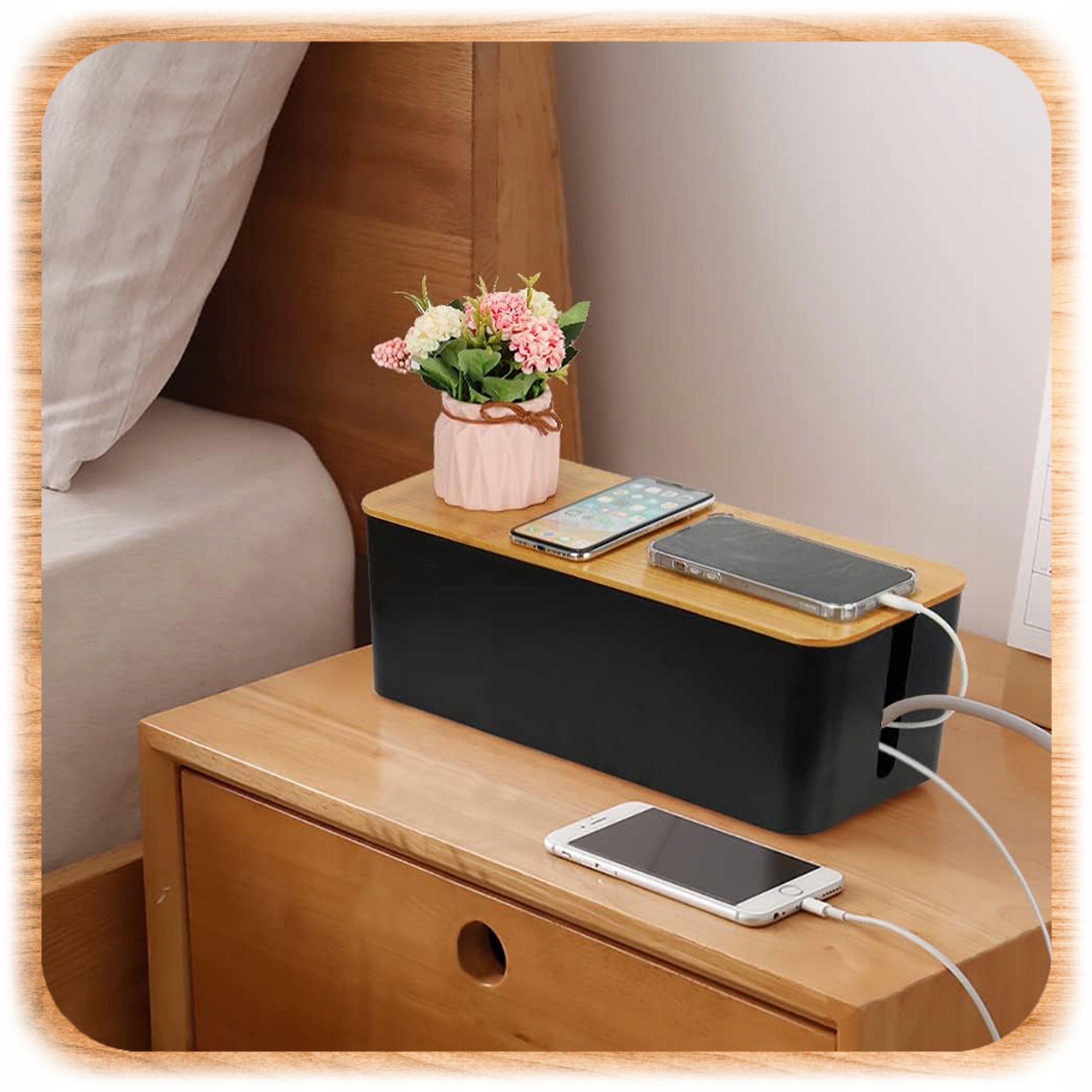 CABLE STRIP ORGANIZER WIRES CABLE BOX CONTAINER WOOD S BOX Brand Pixel