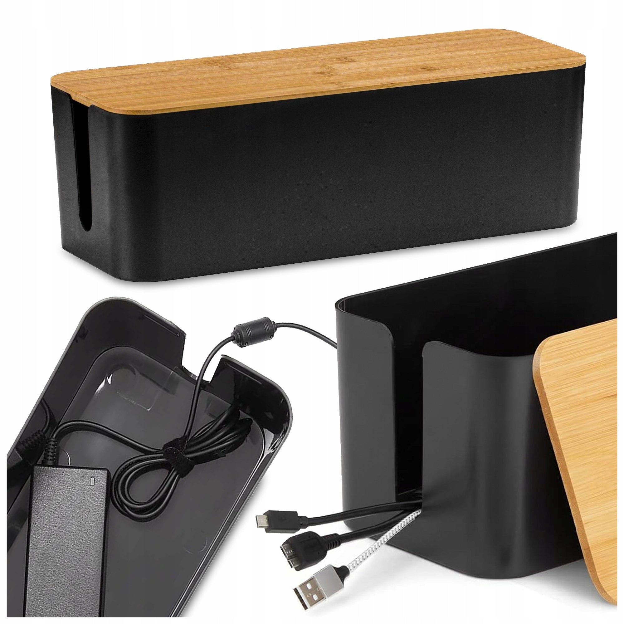 CABLE STRIP ORGANIZER WIRES CABLE BOX CONTAINER WOOD S BOX