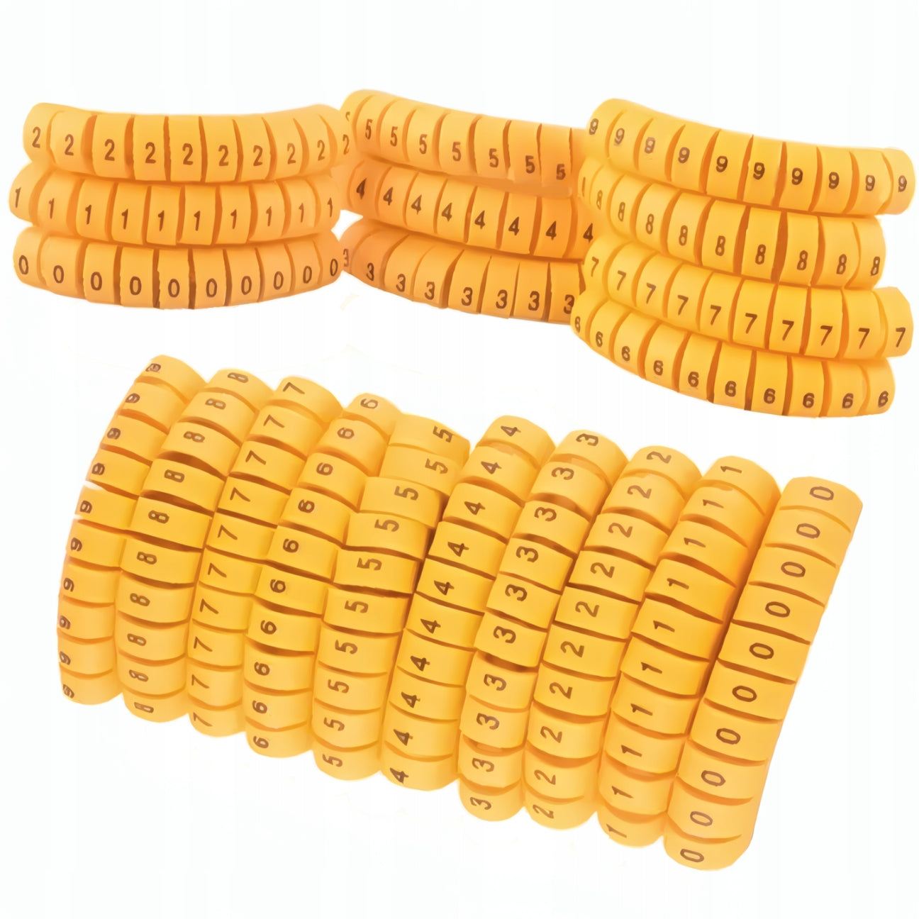 CABLE WIRE MARKER YELLOW 0-9 - SET OF 100PCS Brand 4Makers