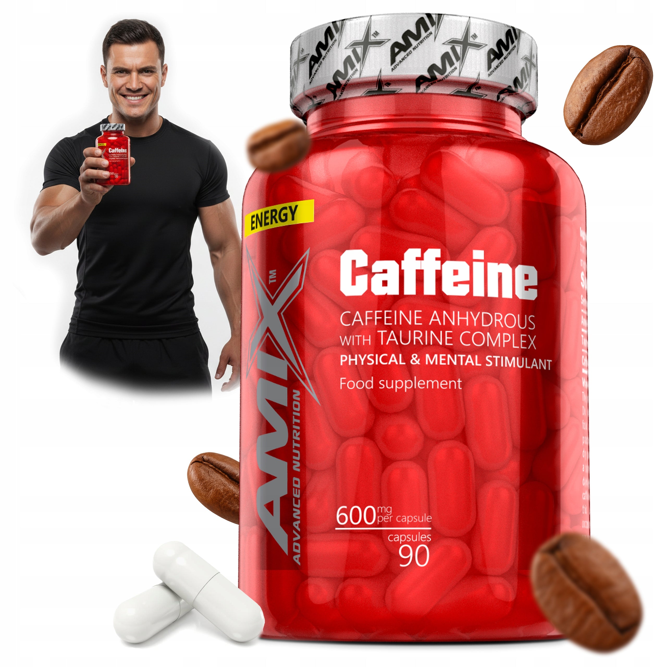 CAFFEINE capsules 200mg - strong stimulation concentration of caffeine tablets