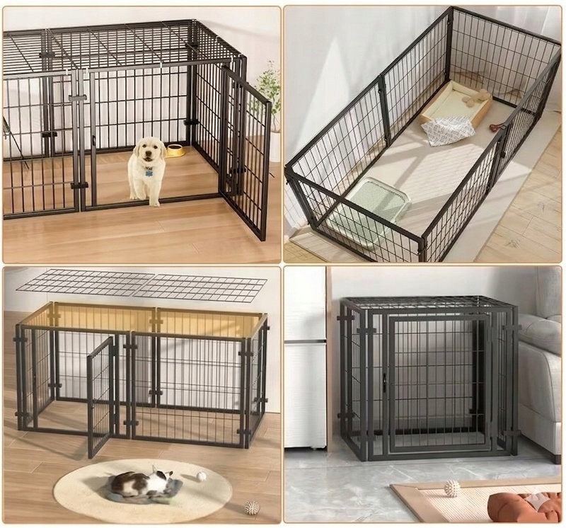CAGE FOLDING METAL PLAYPEN FOR ANIMALS CAT RABBIT PUPPIES Dog size medium dog