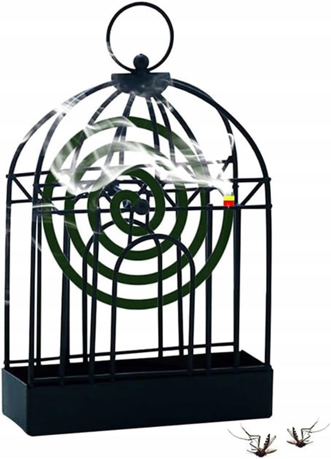 CAGE SPIRAL HOLDER MOSQUITO REPELLENT INSECTS IRON BLACK VINTAGE
