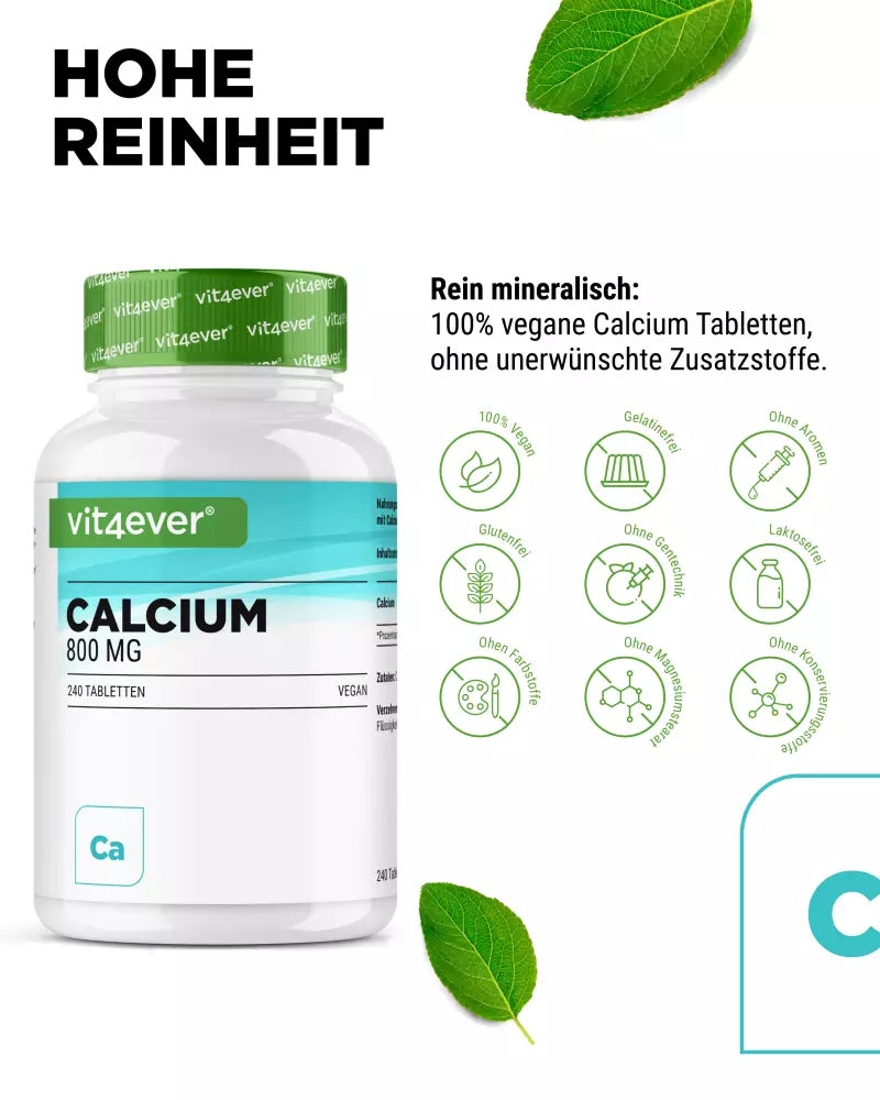CALCIUM 800 MG 240 TABLETS BONE AND TOOTH SUPPORT VIT4EVER Form tablets
