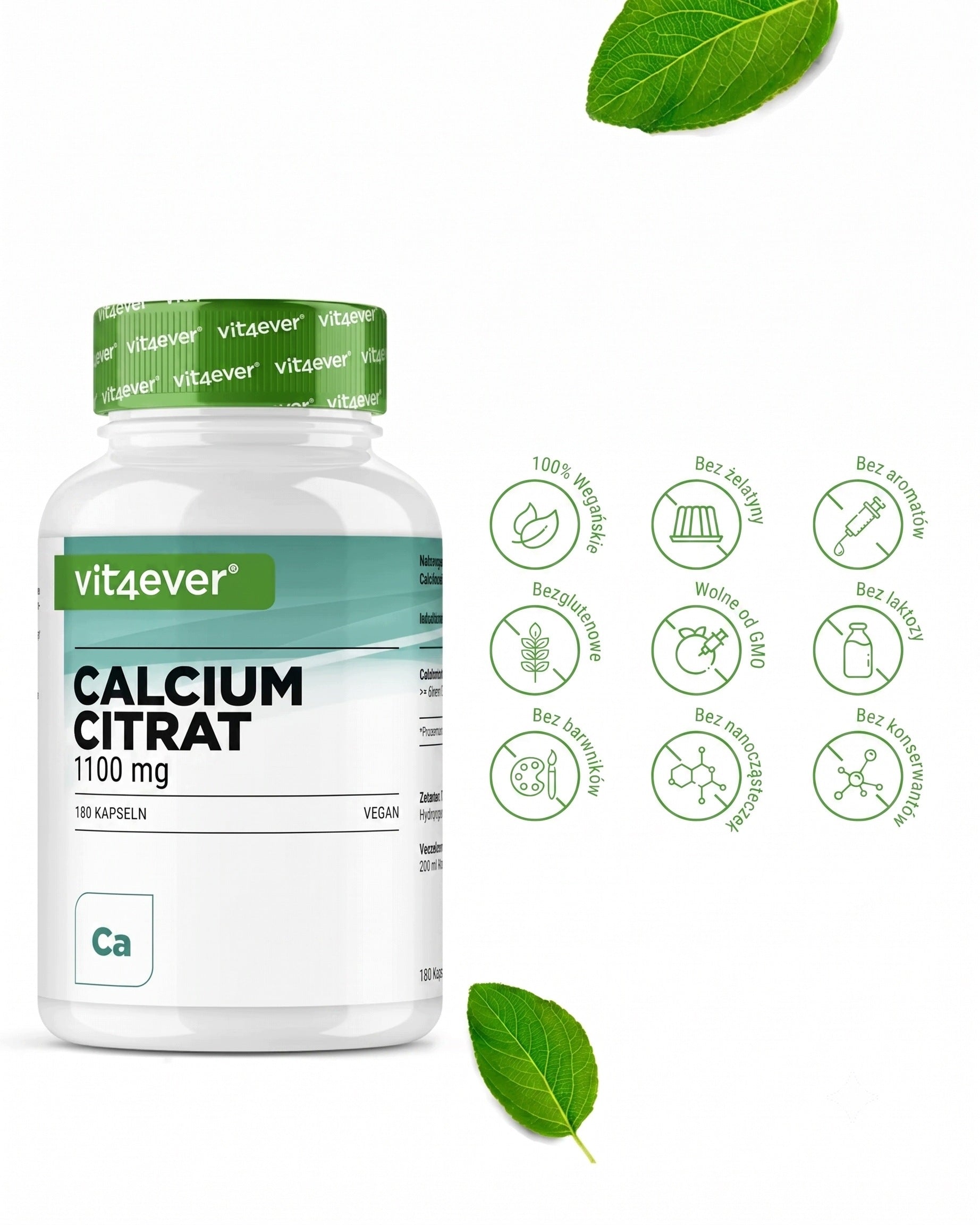 CALCIUM CITRATE 1100 mg 180 CAPSULES BONE AND NERVOUS SYSTEM SUPPORT Packaging status original