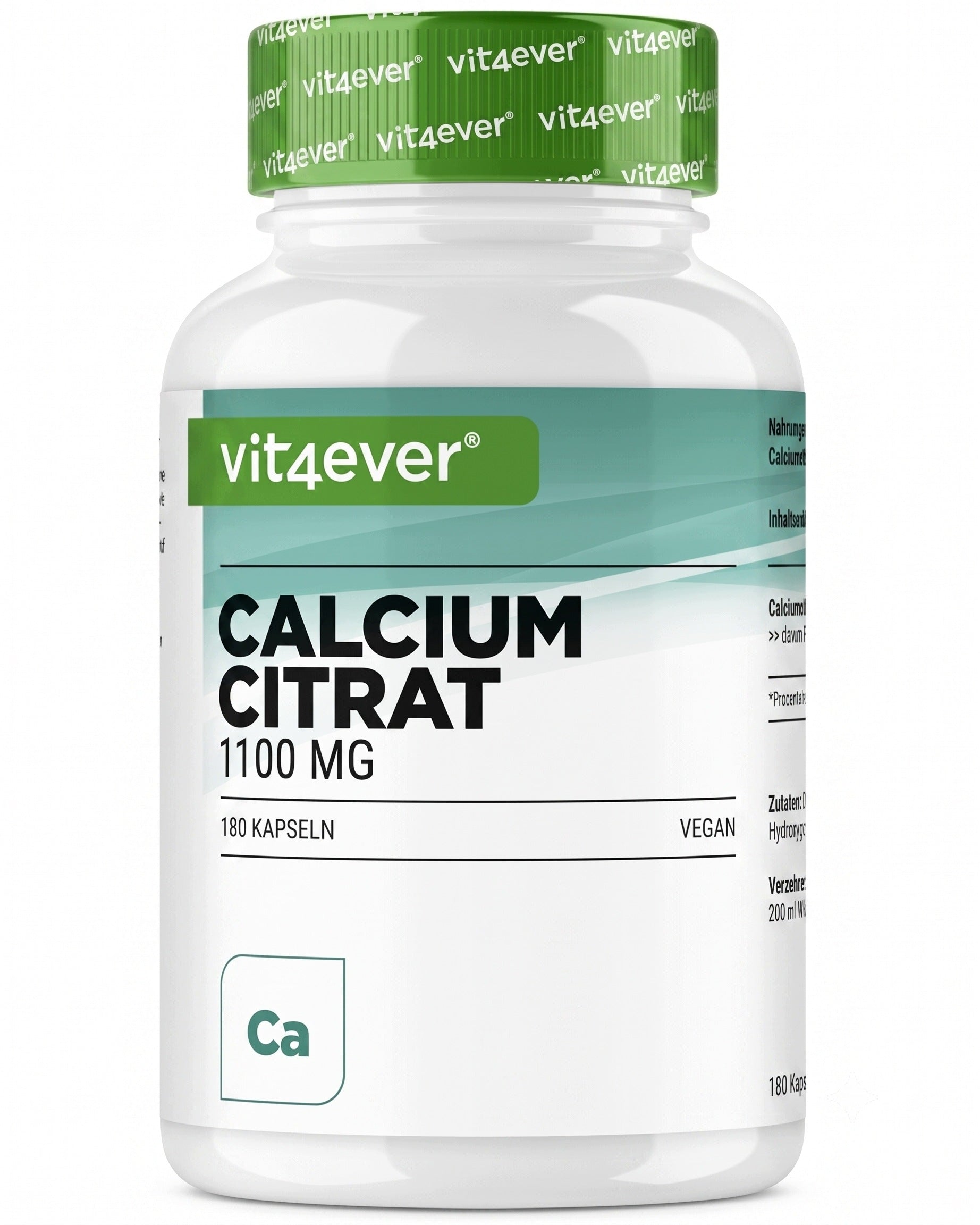 CALCIUM CITRATE 1100 mg 180 CAPSULES BONE AND NERVOUS SYSTEM SUPPORT