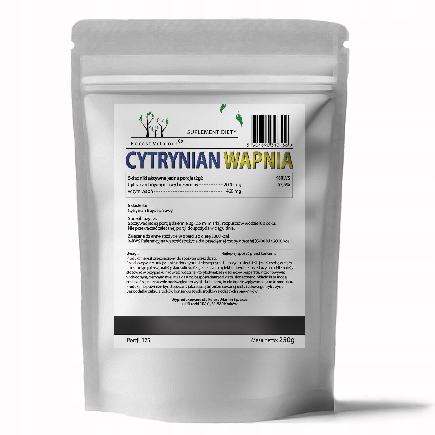 CALCIUM CITRATE 250g CALCIUM FOR STRONG BONES AND TEETH LIME Packaging status original