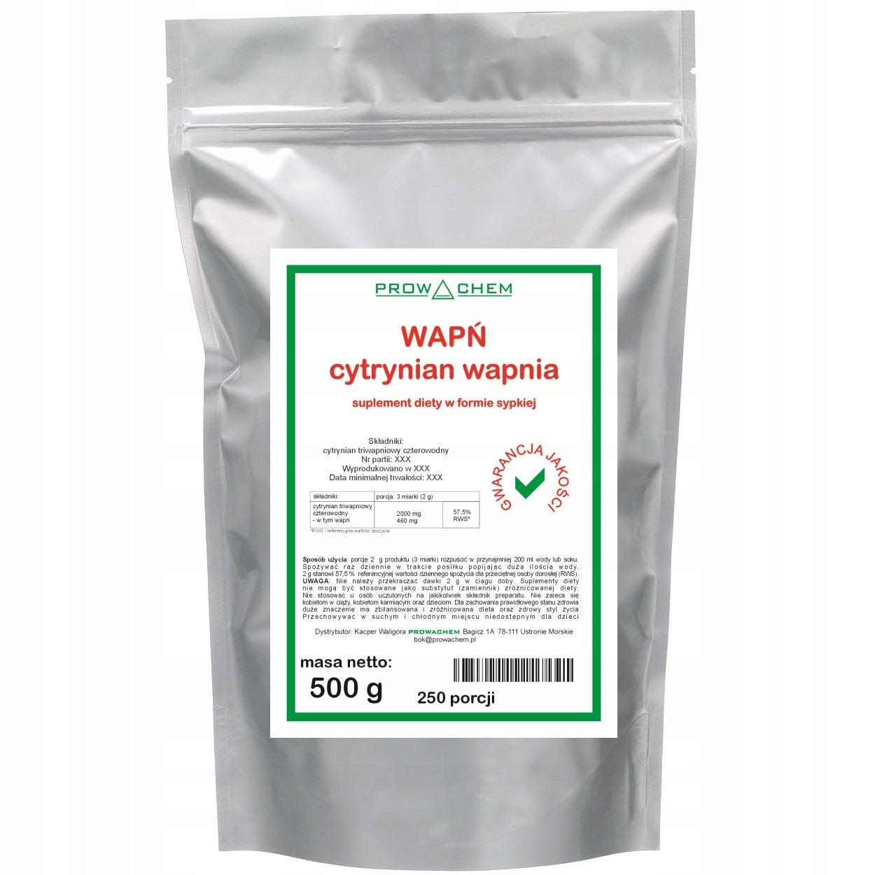 CALCIUM calcium citrate 500g bones teeth muscles