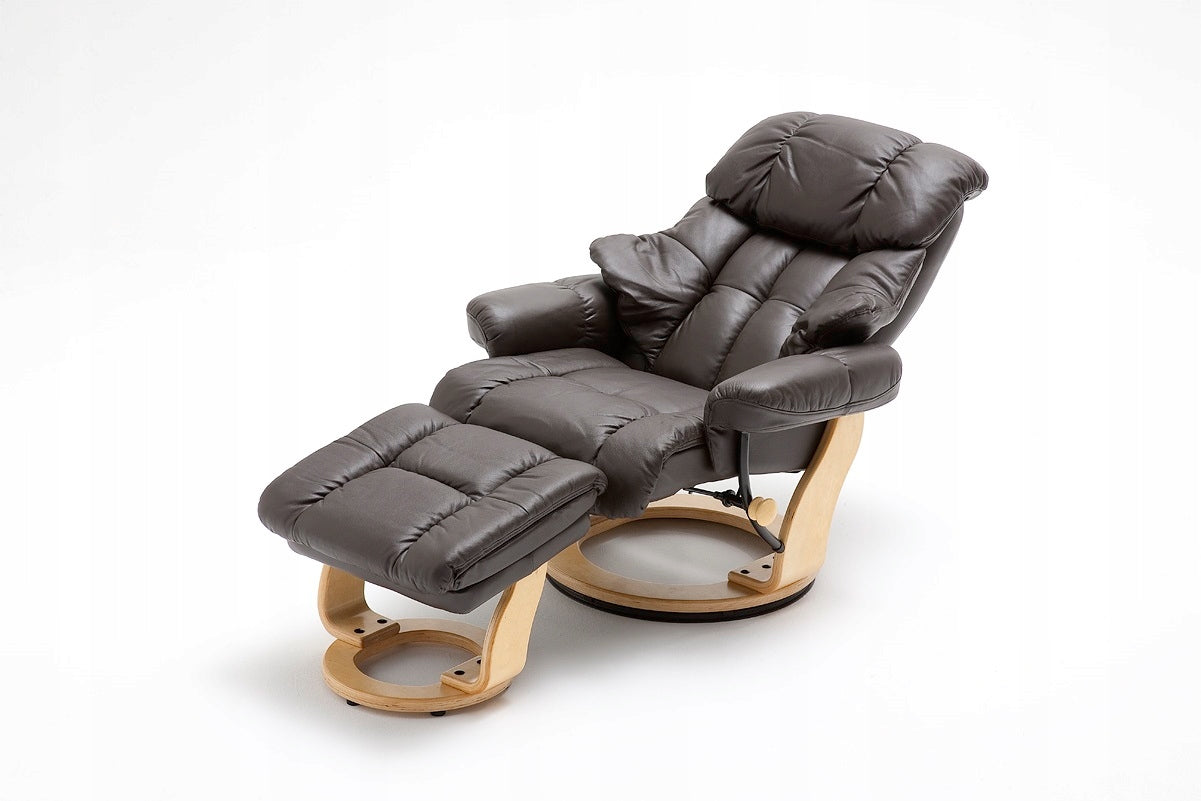 Sessel mit Ottomane MC Akcent Calgary, braun/beige 