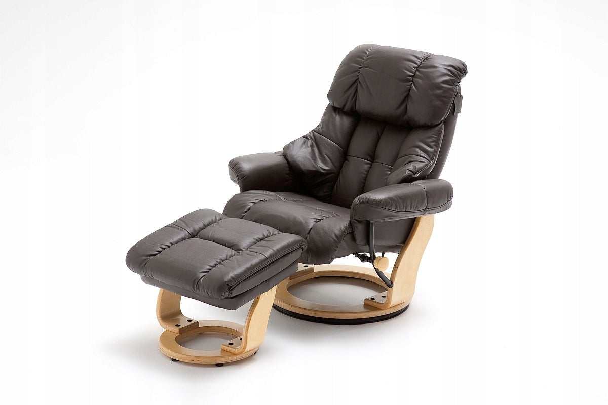 Sessel mit Ottomane MC Akcent Calgary, braun/beige 