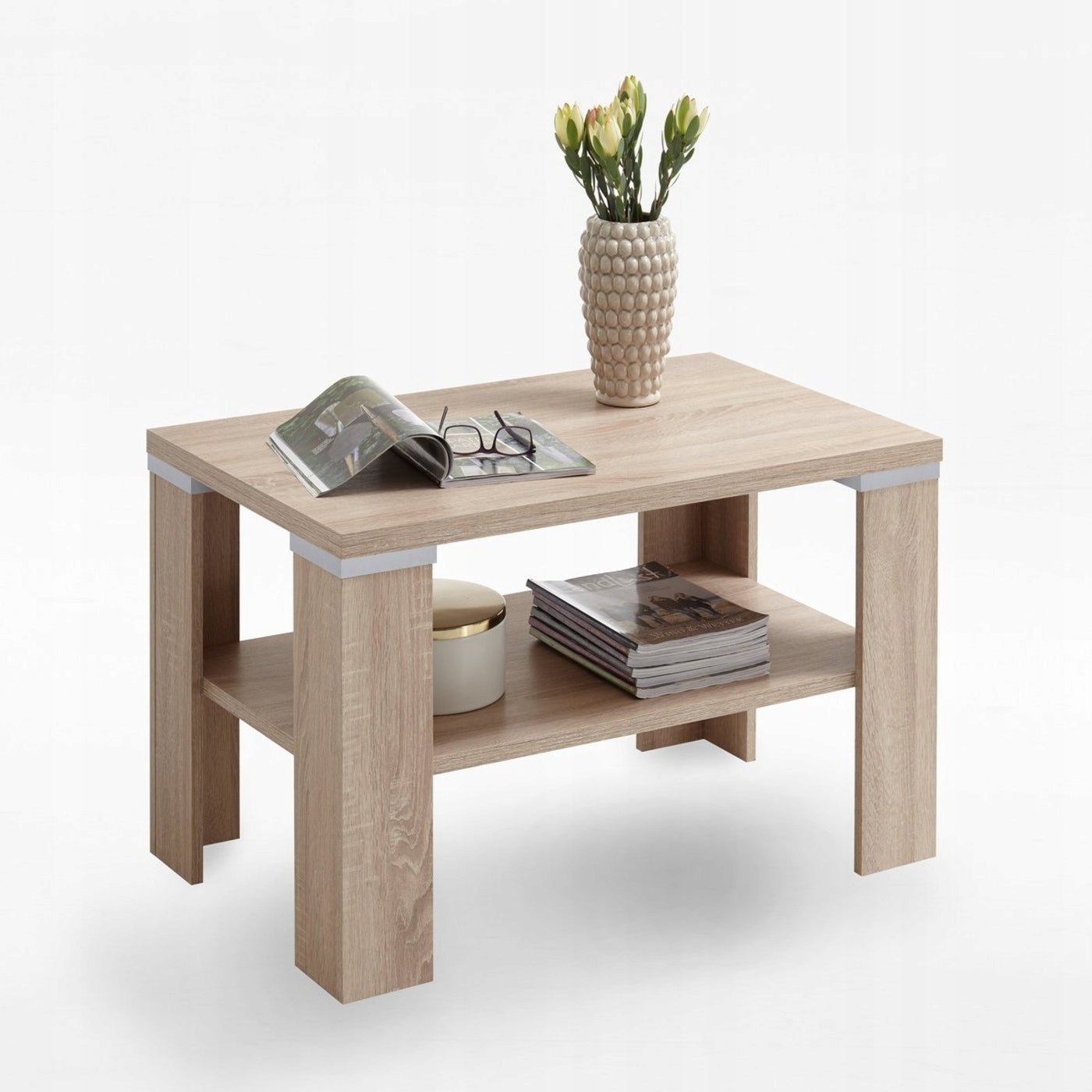 Couchtisch mit Ablage FMD 100x60x46cm, braun 