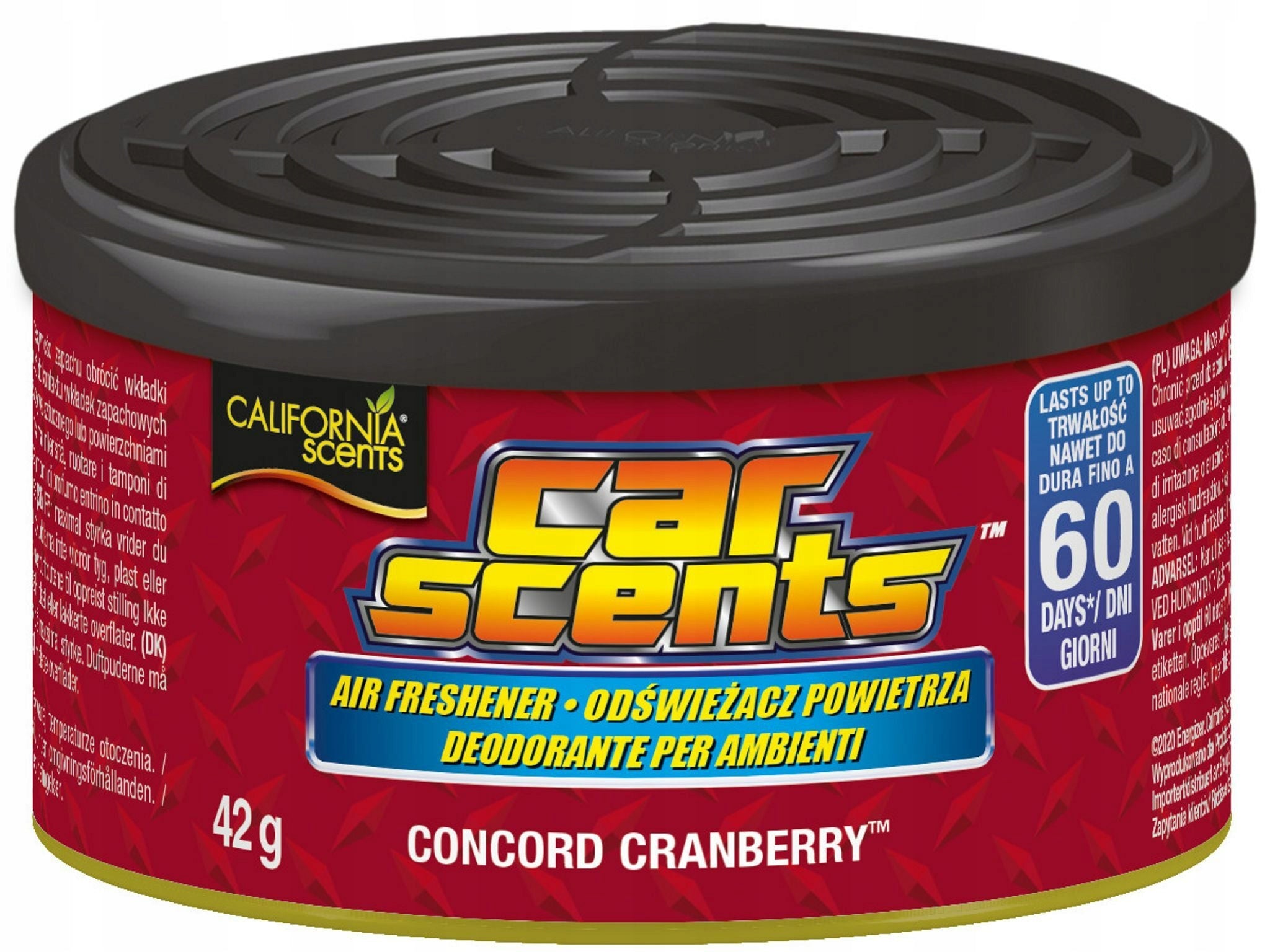 CALIFORNIA SCENTS CONCORD CRANBERRY FRAGRANCE FOR CAR OFFICE CAN 42g