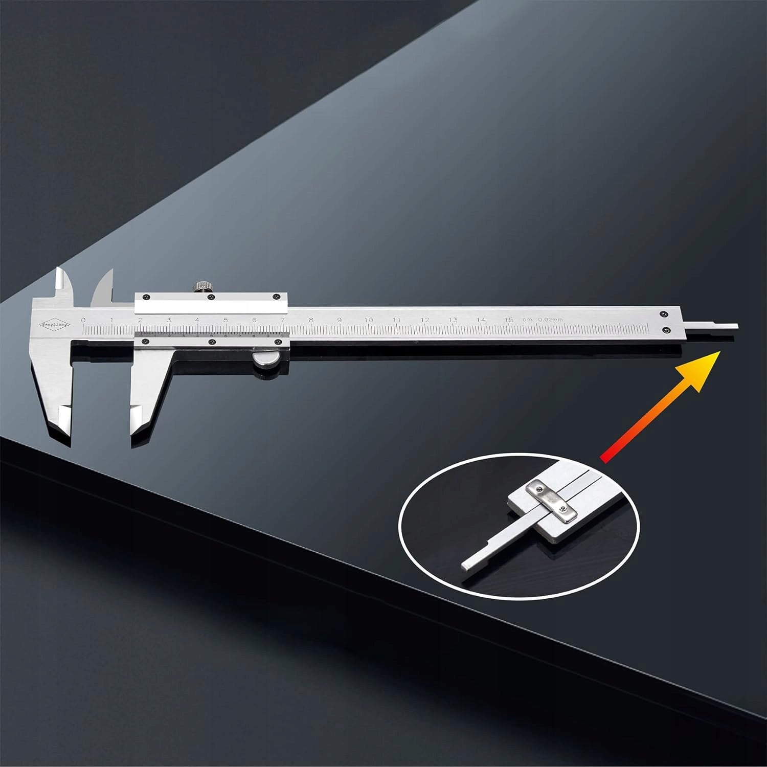 CALIPER 150MM PRECISION NONIUS STAINLESS STEEL WITH CASE 0-150mm EAN (GTIN) 5902600729563