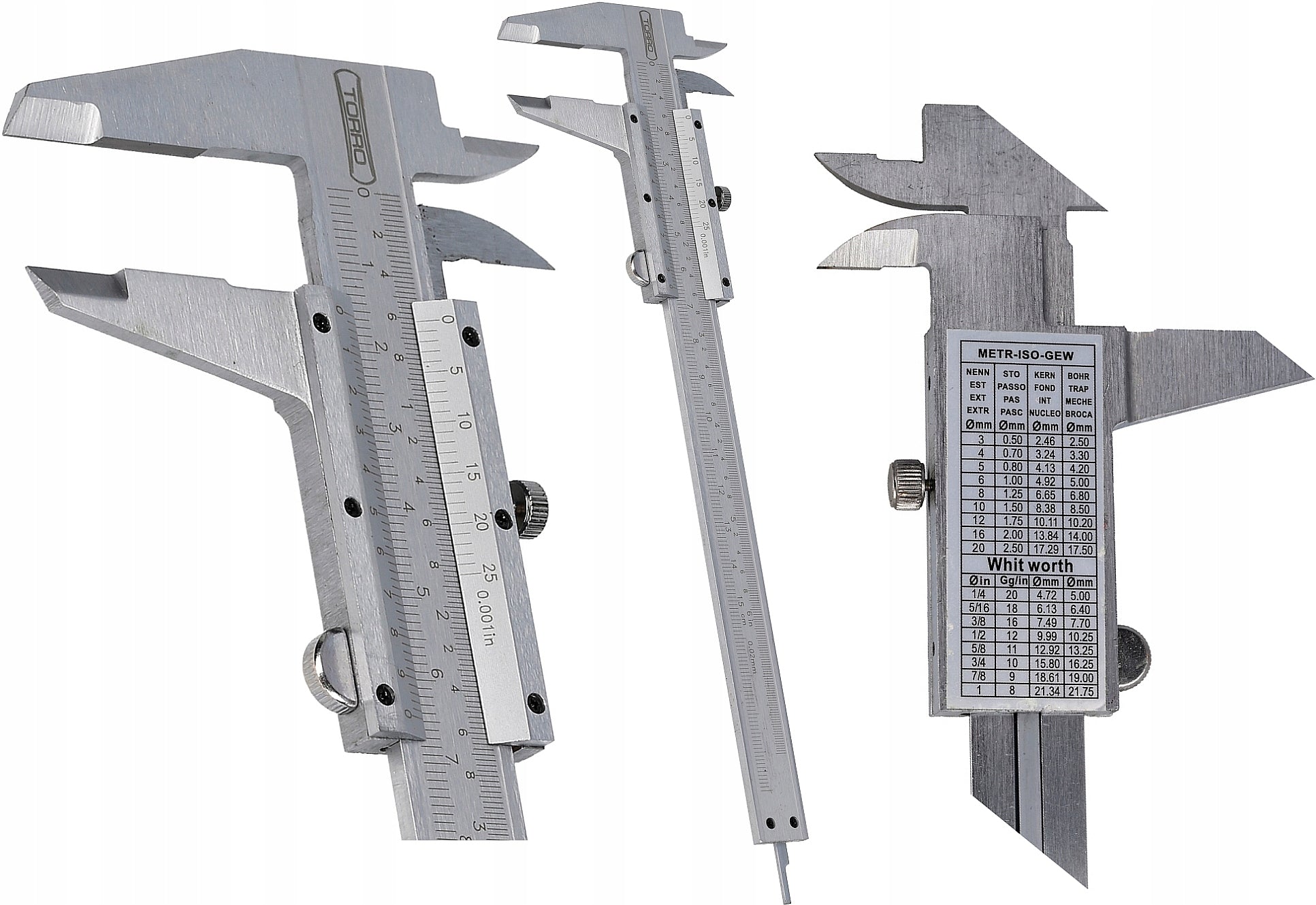 CALIPER 150mm 0,02 NONIUS ANALOG READABLE SCREW LOCK TORRO Packaging status original