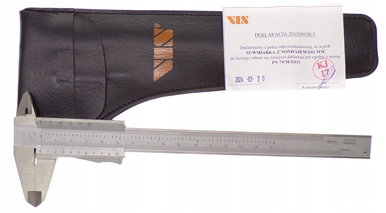 CALIPER 150mm 0,02 VIS NONIUS ANALOG READABLE BUTTON LOCK Packaging status original